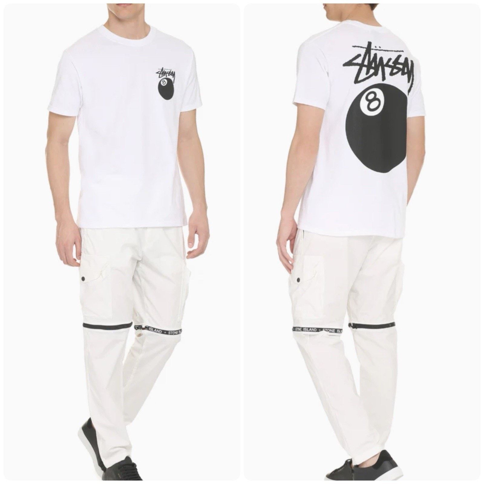 Stussy STUSSY 8 Ball Vintage 90s Y2K White Double Sided T Shirt S Size US S / EU 44-46 / 1 - 2 Thumbnail