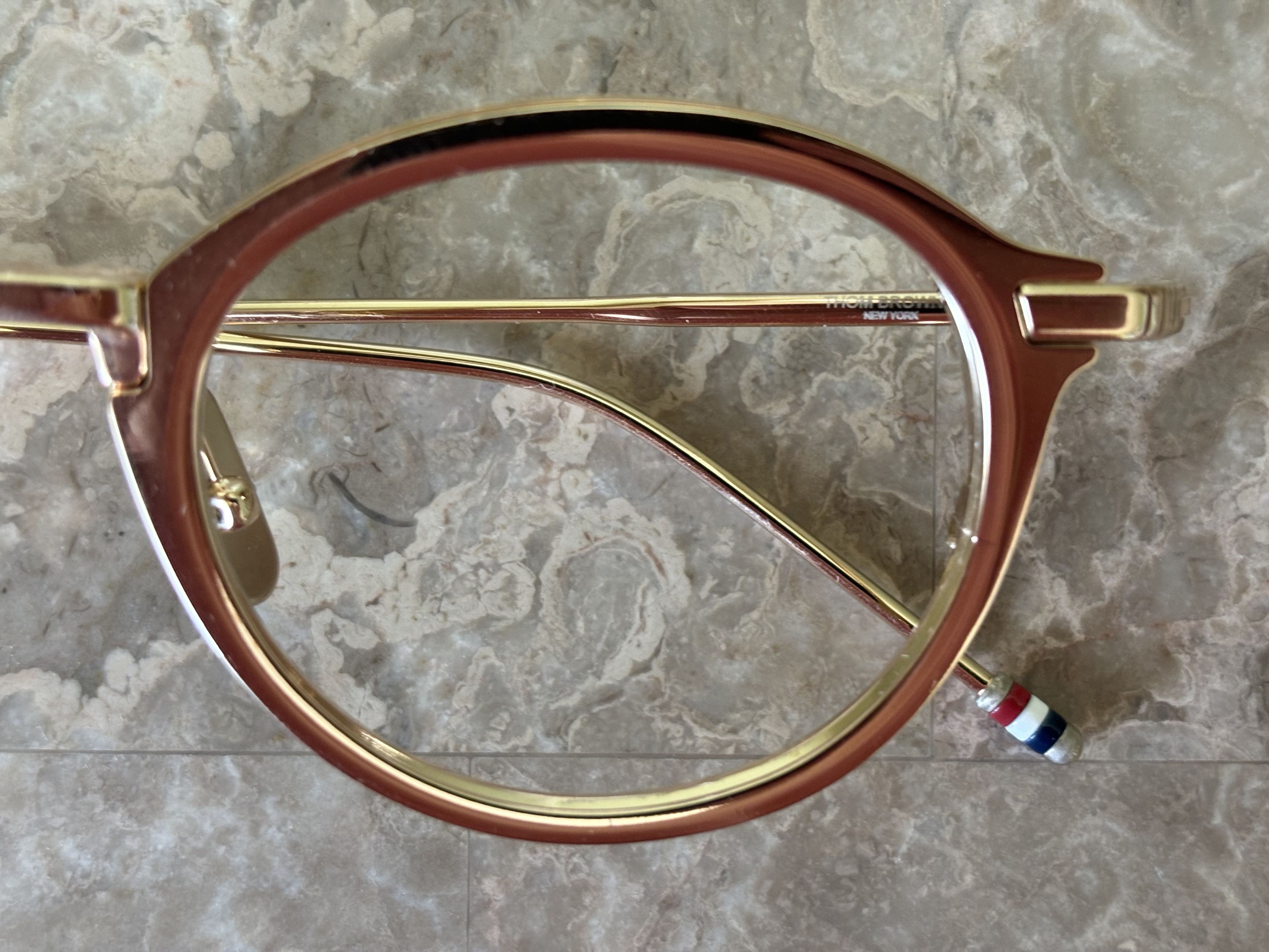 Thom Browne Thom Browne Yellow Gold Glasses Optical Frames Size ONE SIZE - 6 Thumbnail