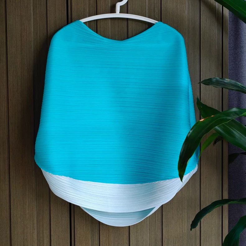 Issey Miyake Issey Miyake size:3 Blue balloon pleated top Size S / US 4 / IT 40 - 2 Thumbnail