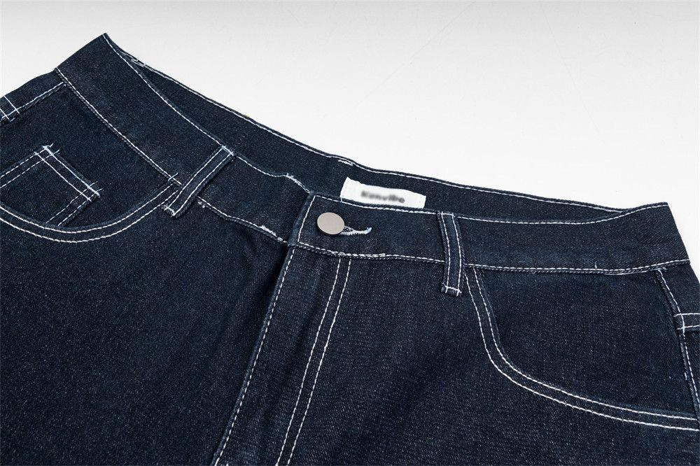 Japanese Brand × Jean Men's trendy loose contrast plaid straight jeans Size US 32 / EU 48 - 4 Thumbnail