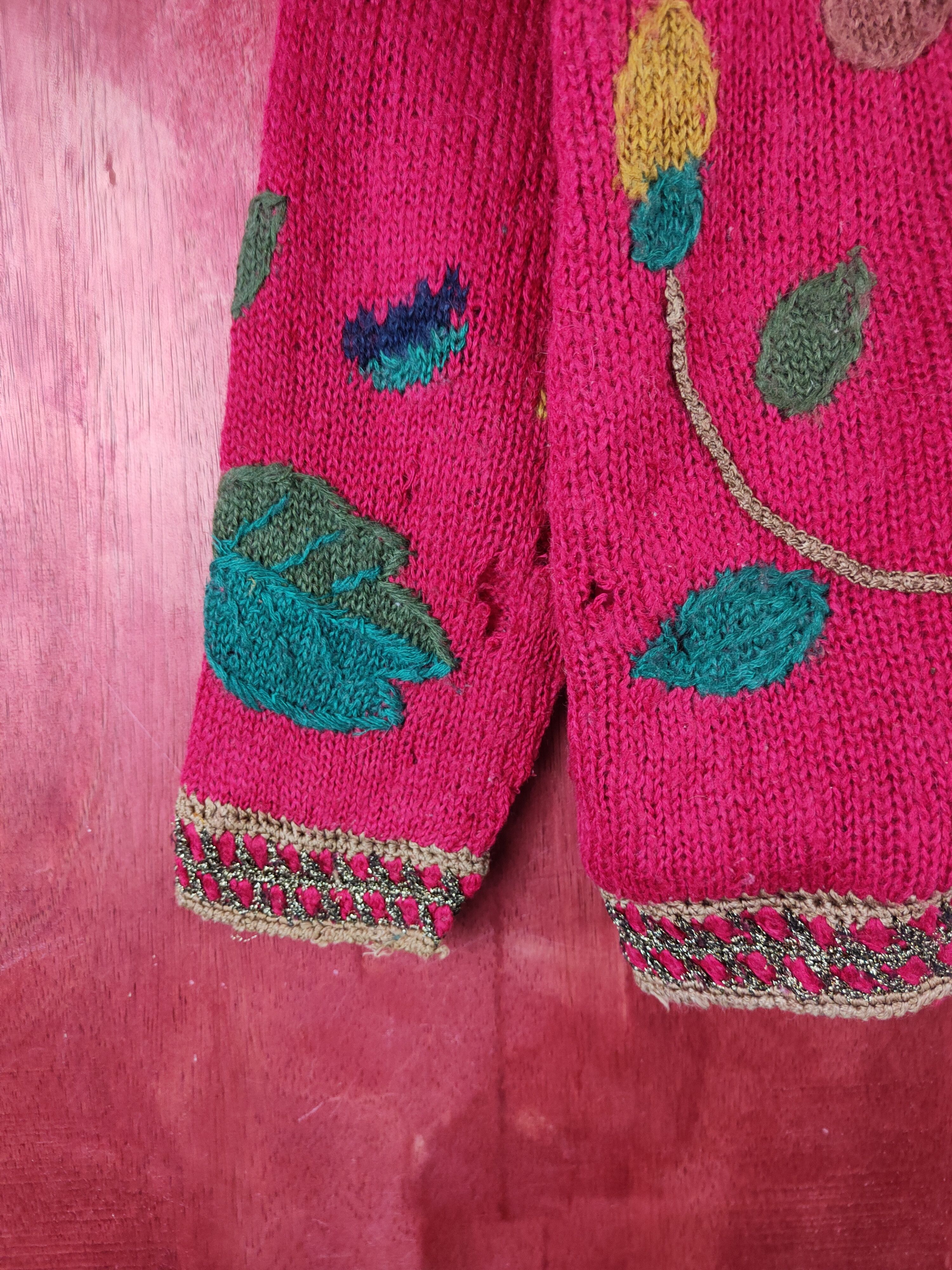 Japanese Brand Arabian Camel Red distressed ripped Knitwear Cardigan #S2403 Size L / US 10 / IT 46 - 5 Thumbnail