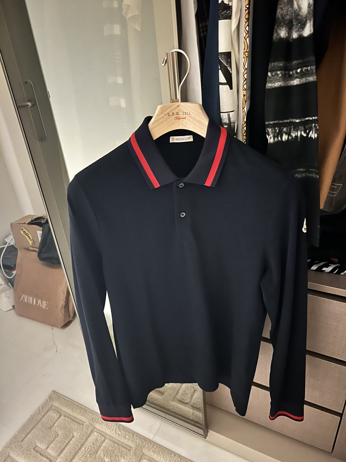 image of Moncler Polo in Blue, Men's (Size Small)