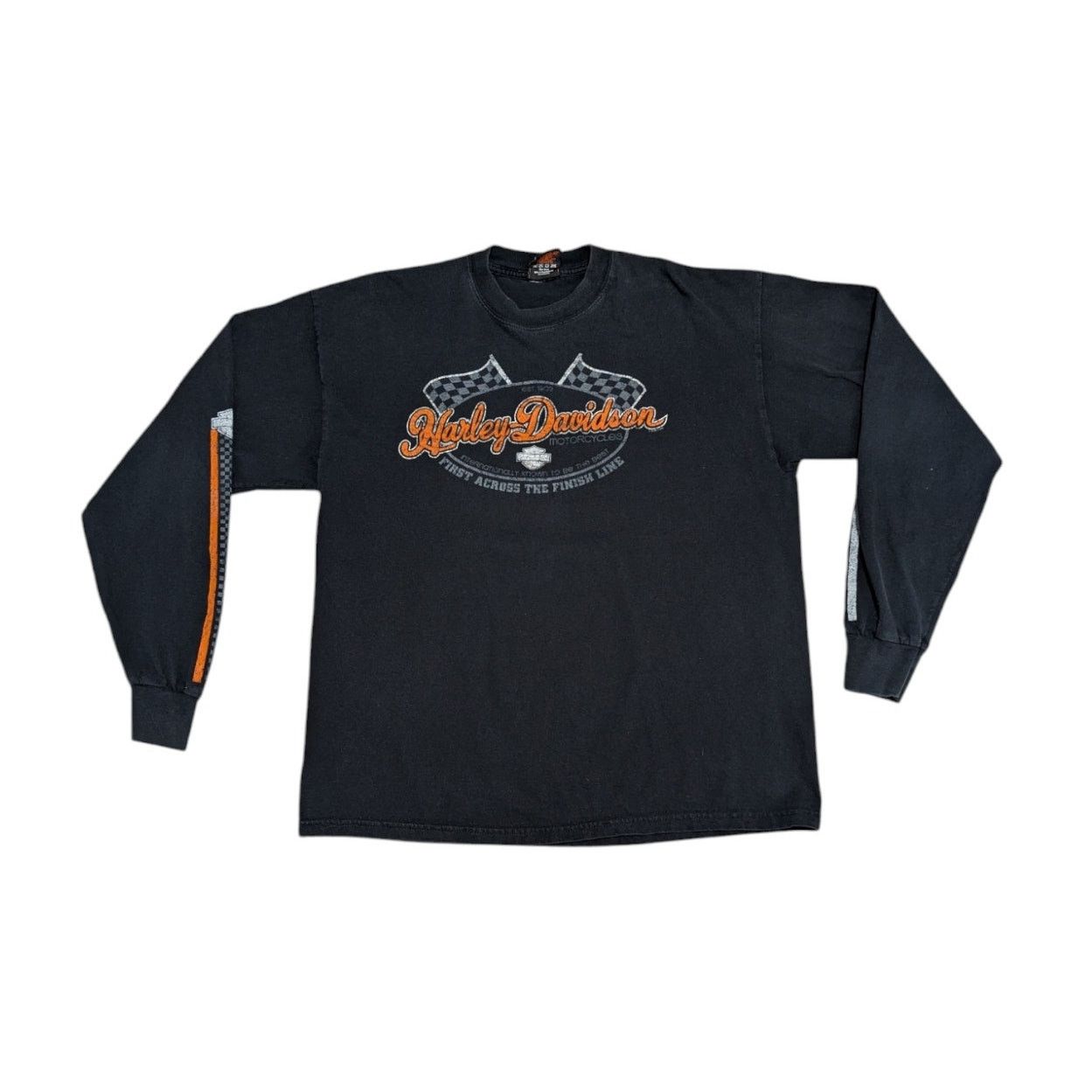 Harley Davidson × Vintage Vintage Harley Davidson Motorcycles Vaxjo Sweden Tee Shirt Size US XL / EU 56 / 4 - 1 Thumbnail