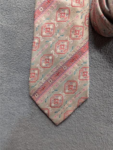 Lanvin Vintage LANVIN Paris Silk Tie pink clay pattern Size ONE SIZE - 2 Thumbnail