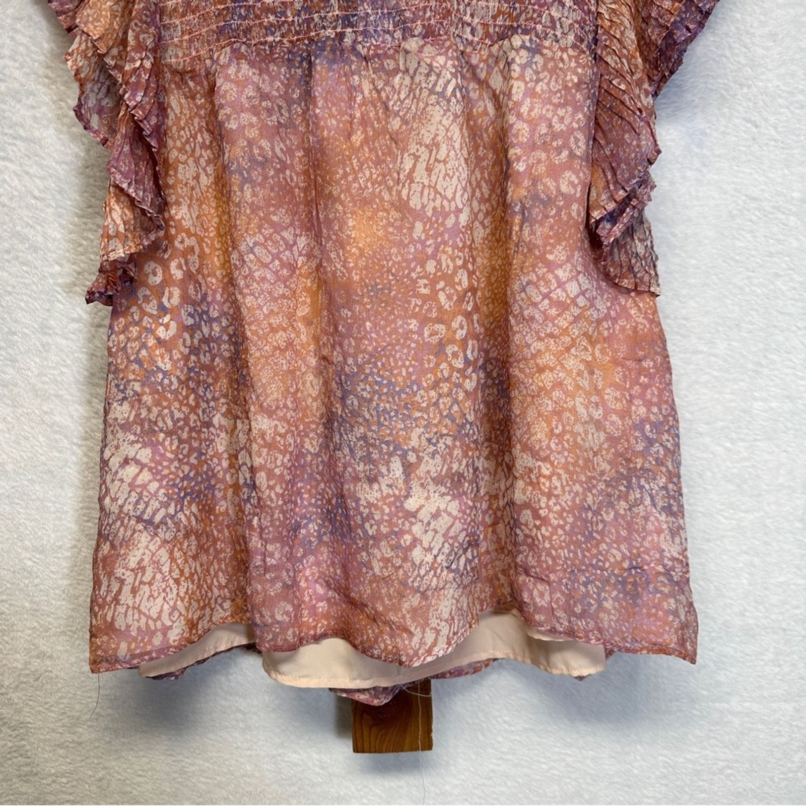 BB Dakota BB Dakota Dreams Are Made Of Tie Dye Short Sleeve Ruffle Top Size M / US 6-8 / IT 42-44 - 5 Thumbnail