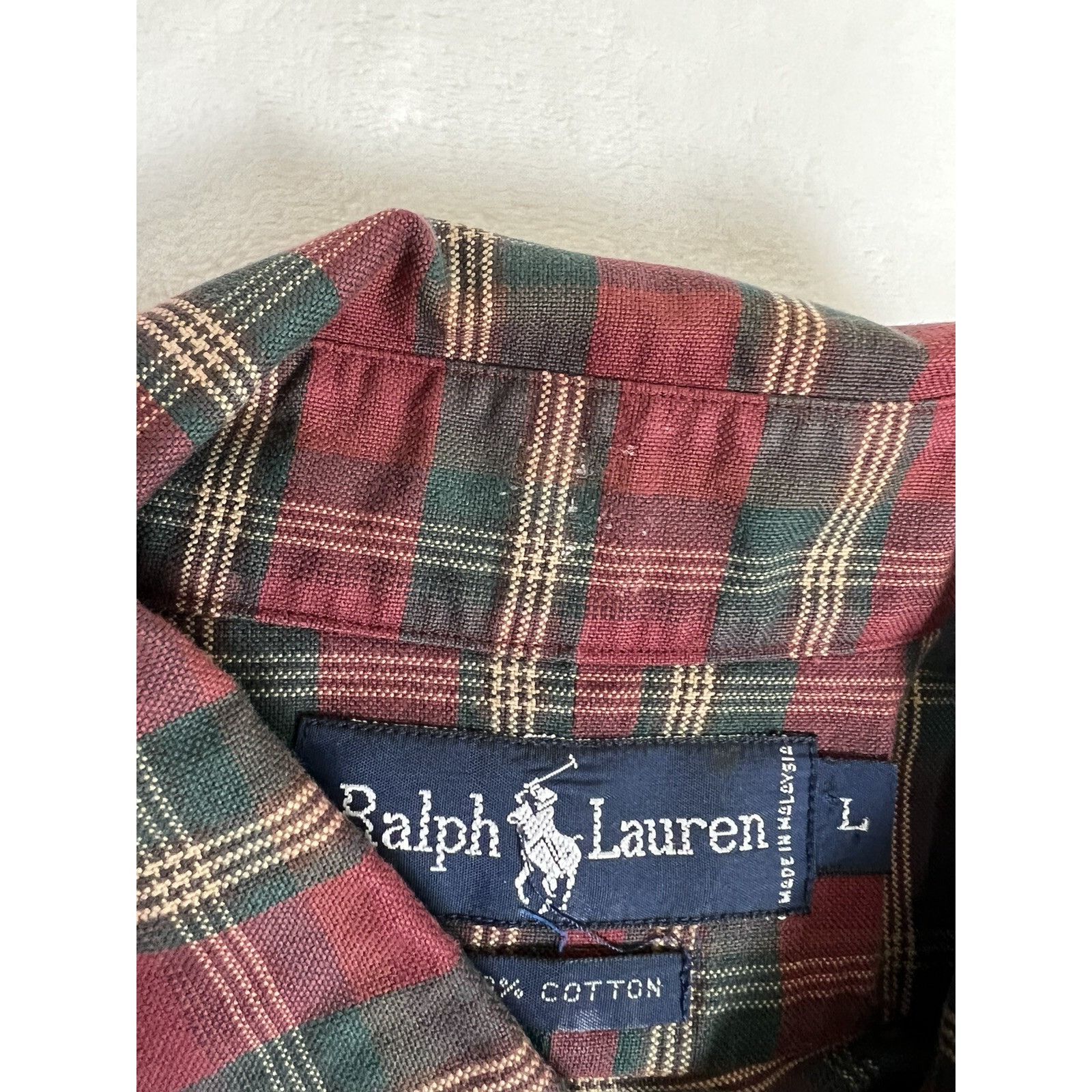 Polo Ralph Lauren Ralph Lauren Button Up Plaid Long Sleeve Shirt Red Green Tan Size US XXL / EU 58 / 5 - 6 Thumbnail