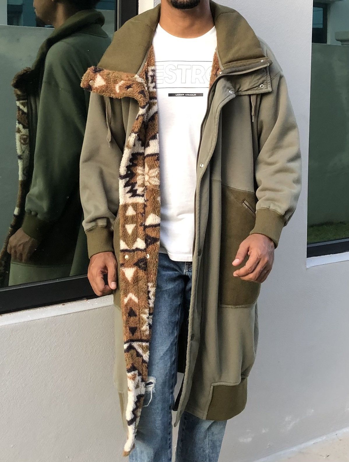 Issey Miyake Mercibeaucoup Reversible Fleece Navajo Long Coat Jacket Size US L / EU 52-54 / 3 - 2 Thumbnail