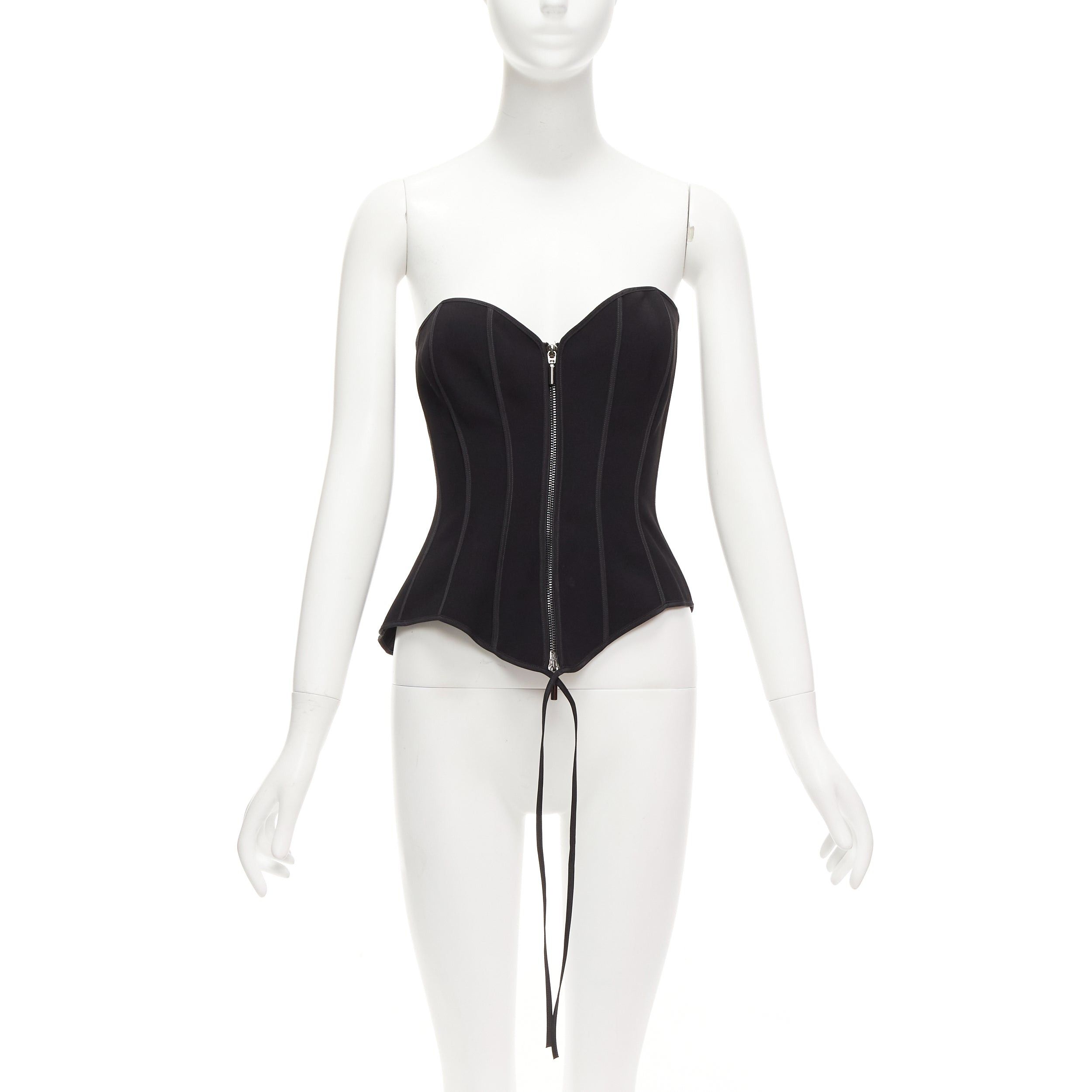 Maticevski MATICEVSKI 2022 Fable Bustier black contour seam boned corset top AUS10 M Size M / US 6-8 / IT 42-44 - 1 Thumbnail