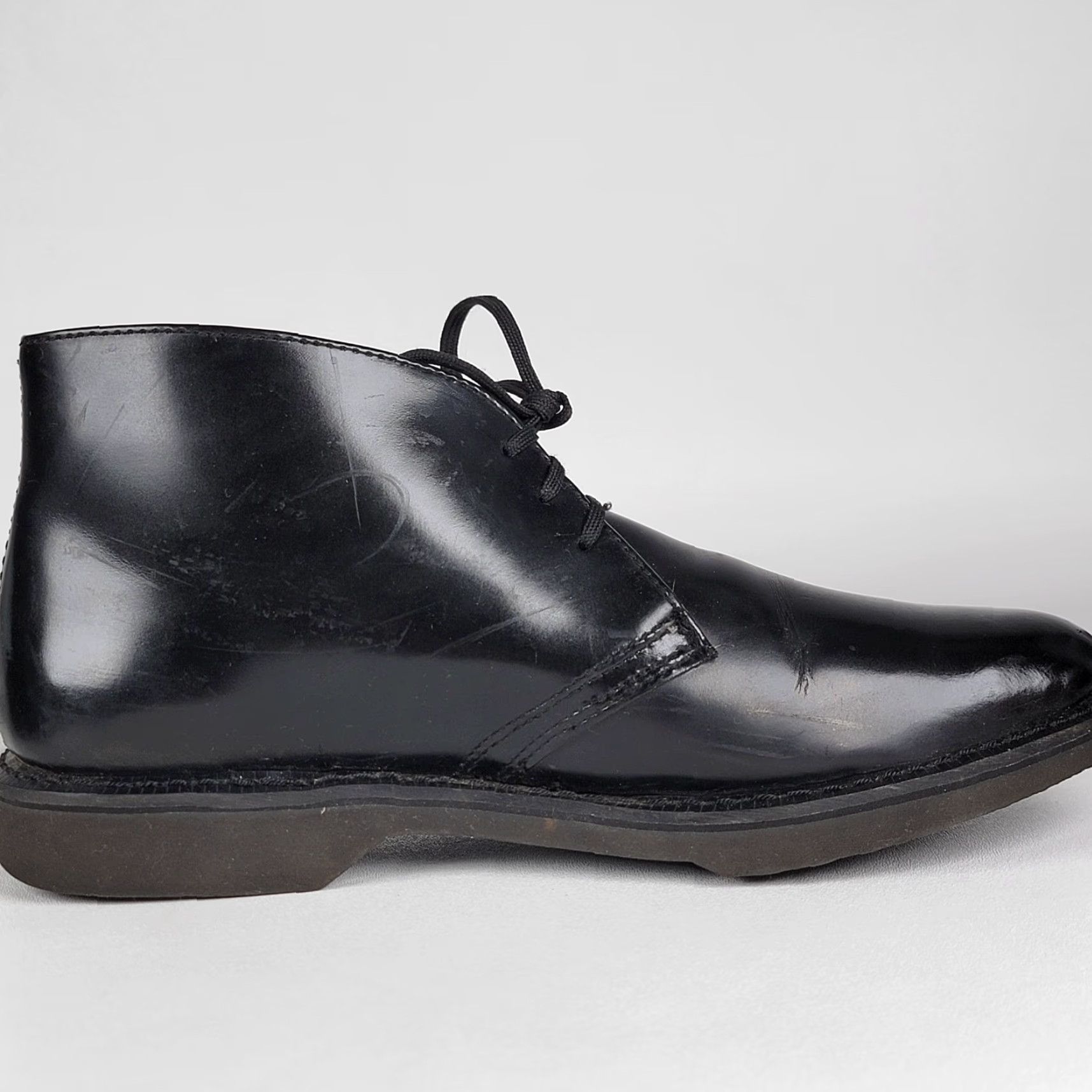 Vintage Work America Boots Chukka Boots Black Slip Resistant Oil Resistant Men 11 EA Leather Leather Ankle Lace Up Round Toe Size US 11 / EU 44 - 5 Thumbnail