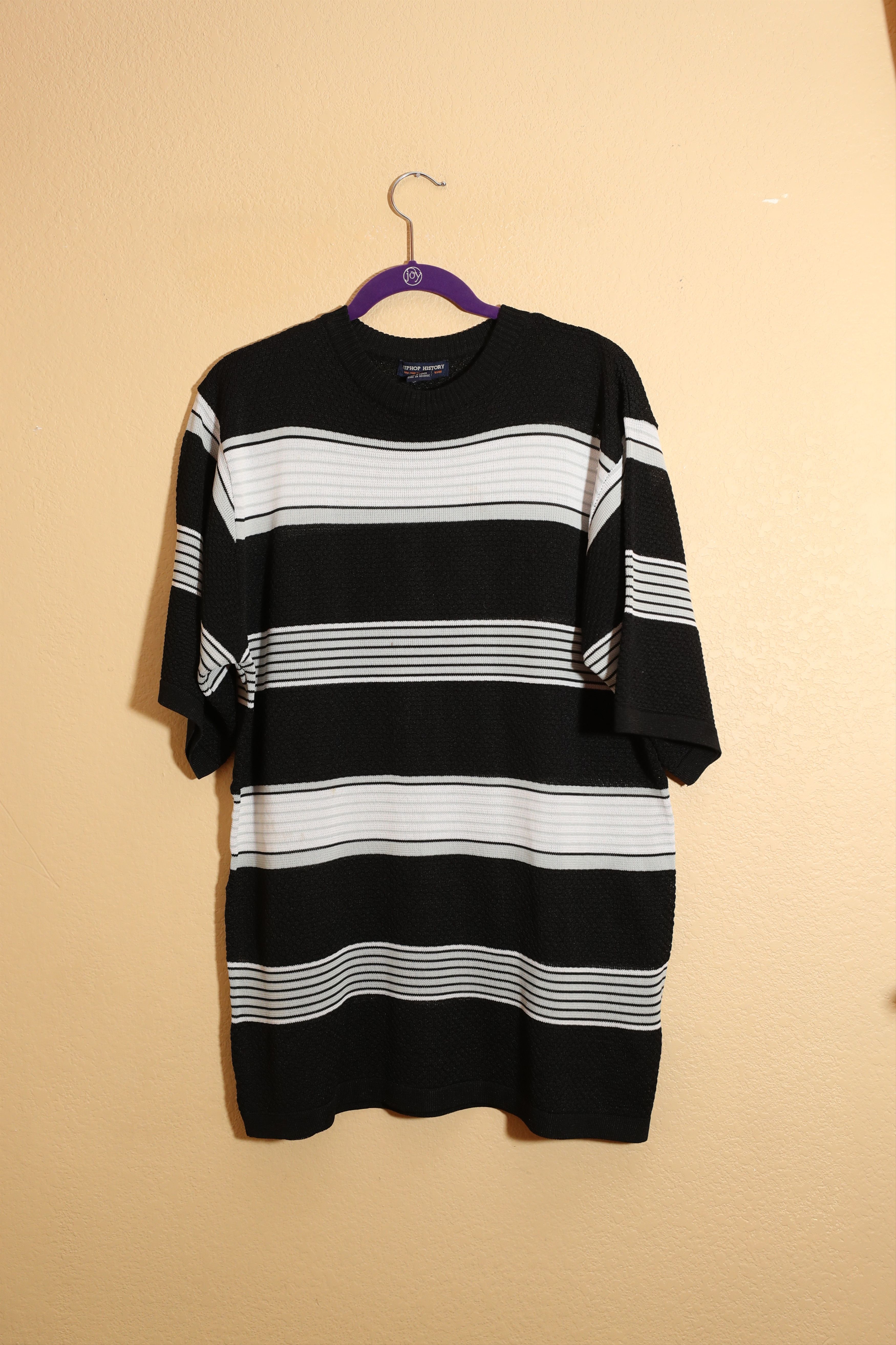 Other Hip Hop History Knit Black & White Striped Shirt (XXL) Size US XXL / EU 58 / 5 - 1 Thumbnail
