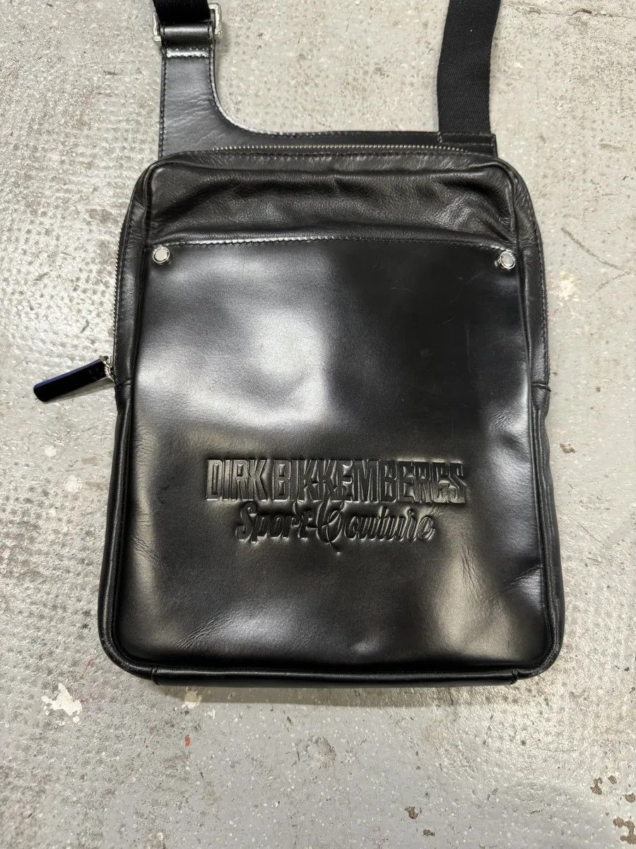 Dirk Bikkembergs 2000s Dirk Bikkembergs Black Leather Shoulder Bag Size ONE SIZE - 10 Thumbnail