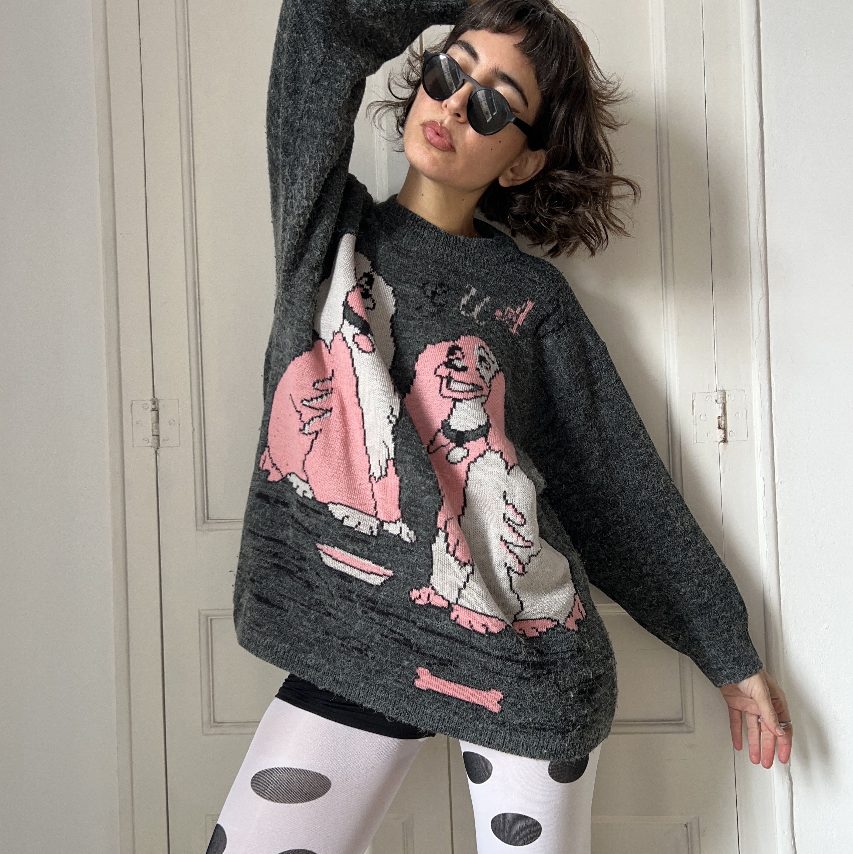 Vintage Vintage 90s Disney Lady & the Tramp Mohair Sweater Size L / US 10 / IT 46 - 4 Thumbnail