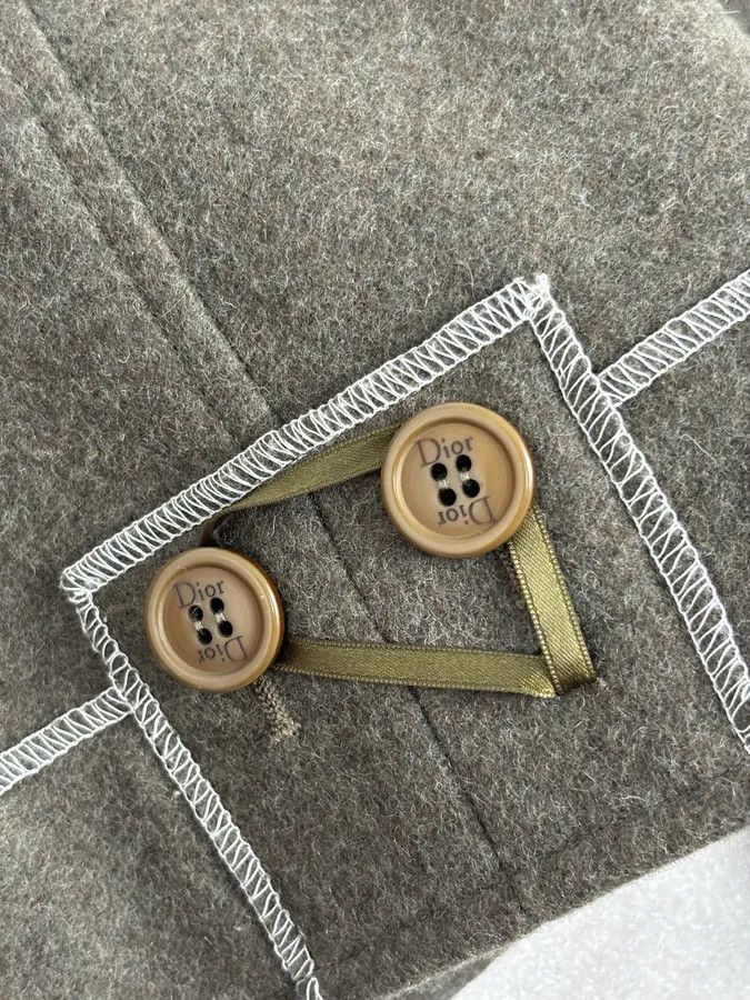 Dior AW2006 Christian Dior Khaki Wool Contrast Stitch Blazer Jacket Size M / US 6-8 / IT 42-44 - 10 Thumbnail