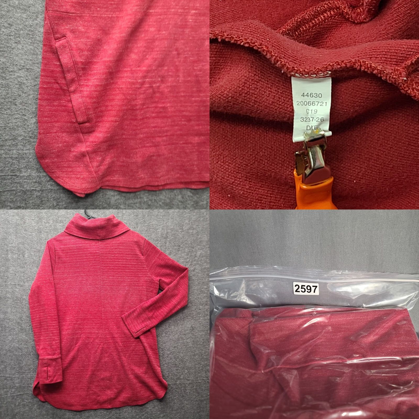 Vintage Duluth Sweatshirt Tunic Womens Large Relaxed Fit Long Sleeve Cowl Neck Red Knit Cotton Polyester Pockets Ballpark? Size L / US 10 / IT 46 - 8 Thumbnail