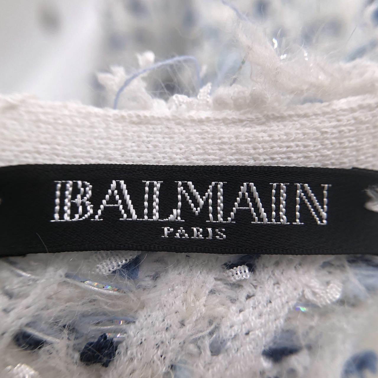 Balmain Balmain Blue & White Tweed Fringe Slim Fit Dress K26WX Size XS / US 0-2 / IT 36-38 - 5 Thumbnail