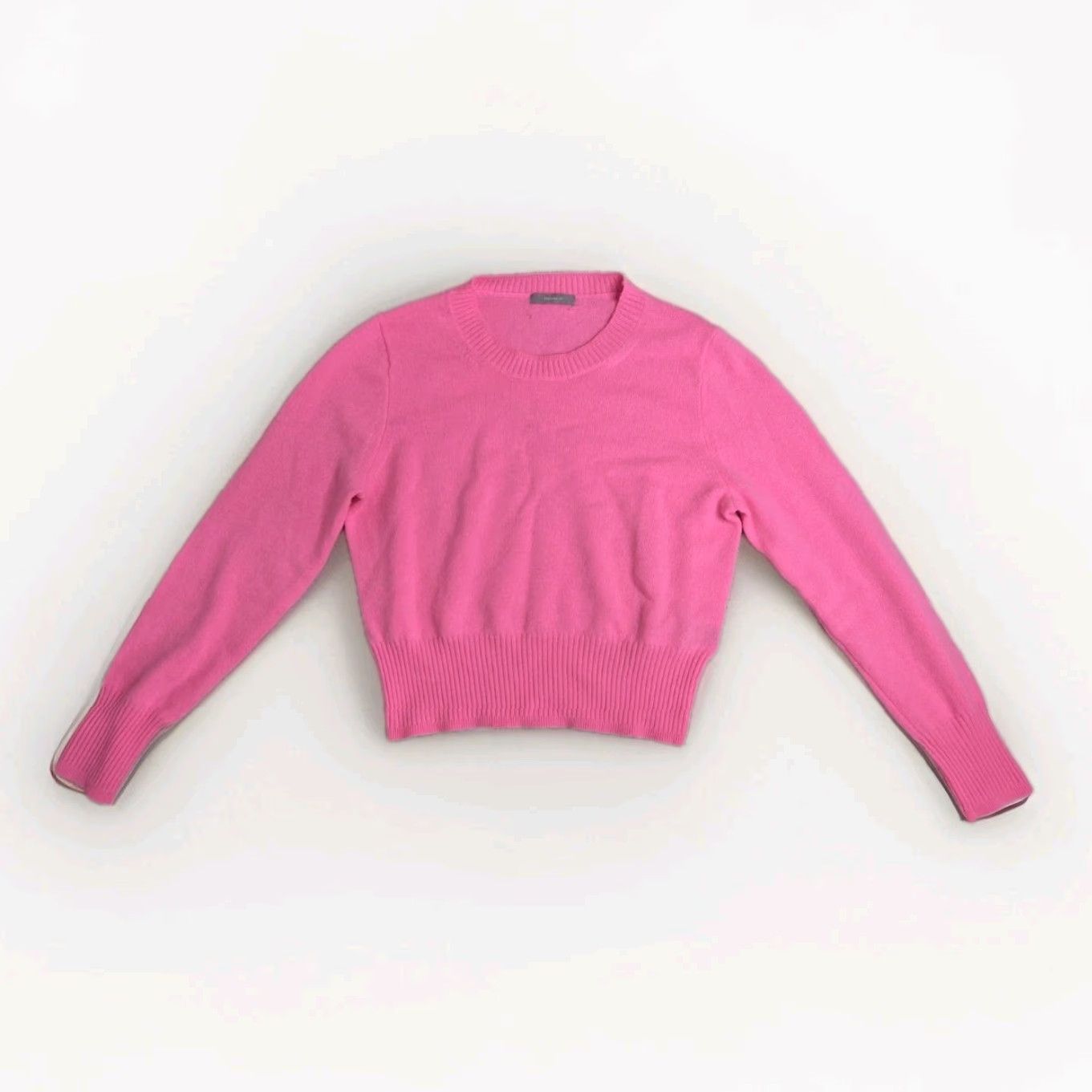 J.Crew J.Crew Sweater 100% Cashmere Light Pink Cropped Fit Size S Crew Neck Long Sleeve Pullover Women Size S / US 4 / IT 40 - 2 Thumbnail
