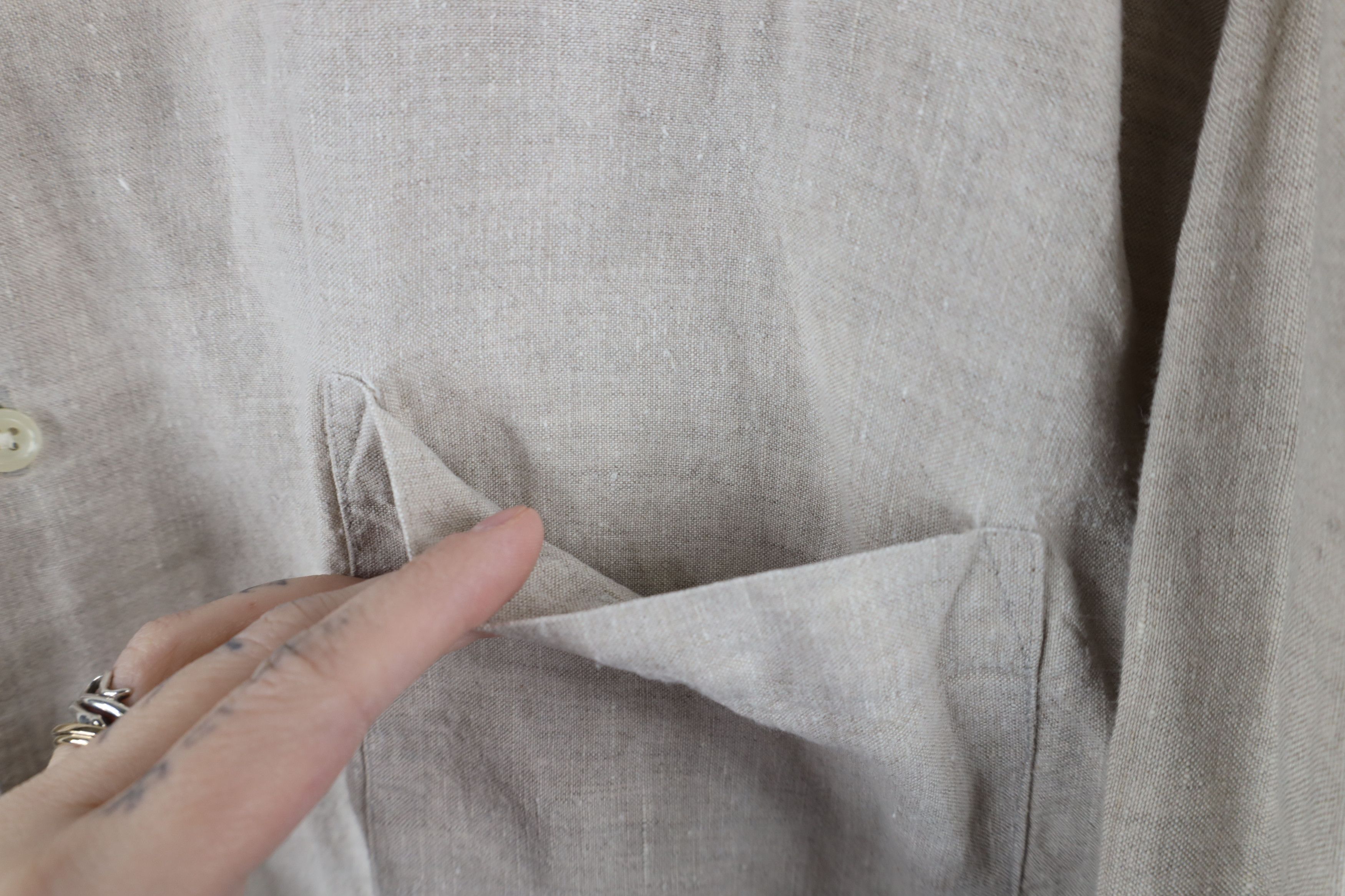 Vintage Vintage 90s Streetwear Collared Button Down Shirt Beige Size US XL / EU 56 / 4 - 5 Thumbnail