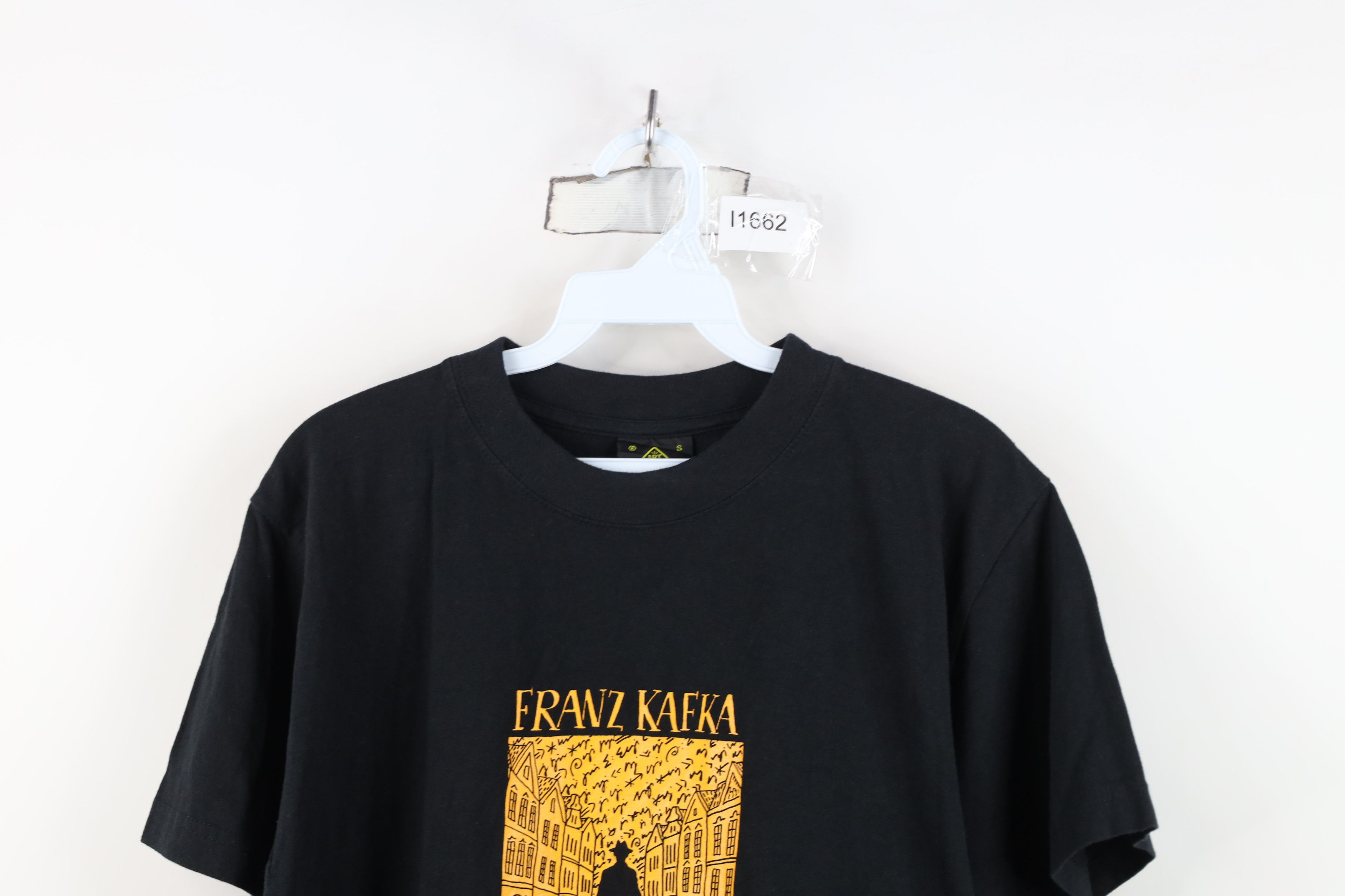 Vintage Vintage 90s Spell Prague Author Franz Kafka T-Shirt Black Size US S / EU 44-46 / 1 - 2 Thumbnail