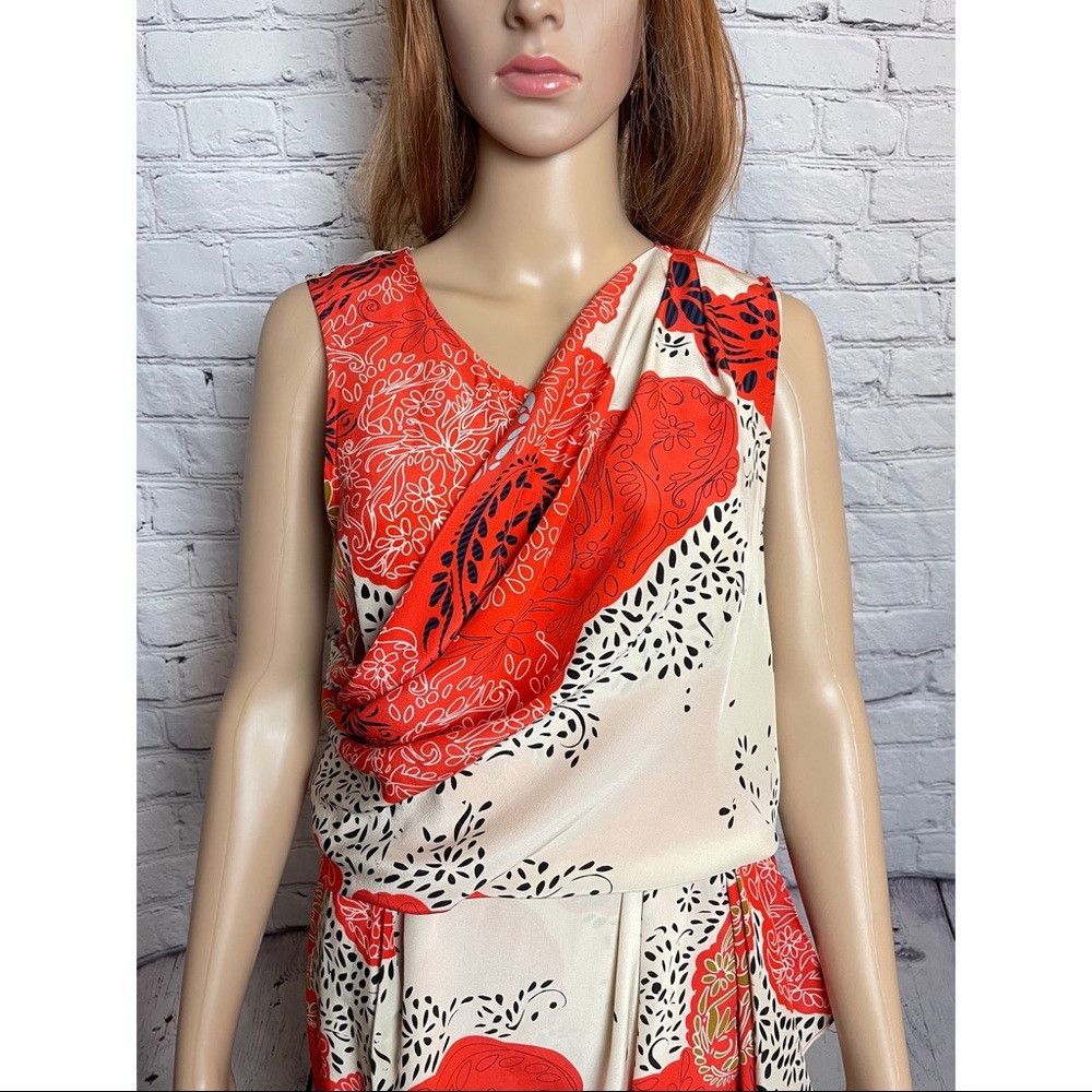 Other JULIE DILLON Silk Draped Crêpe de Chine Sheath Dress Size 10 Size L / US 10 / IT 46 - 3 Thumbnail
