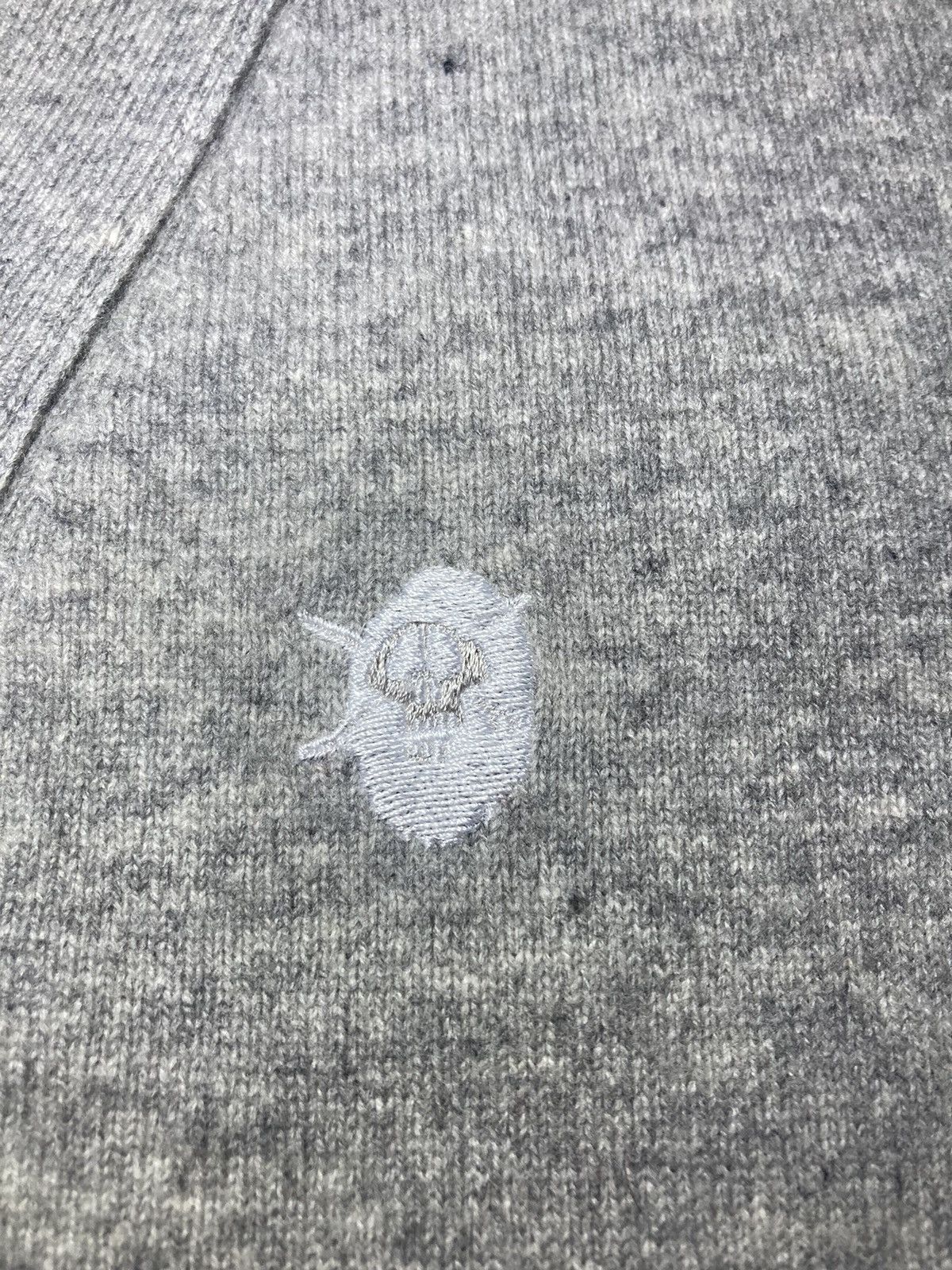 Bape × Stussy FW10 Bape Stussy Skull Logo Cardigan 2010 Gray Small Collab Size US S / EU 44-46 / 1 - 5 Thumbnail