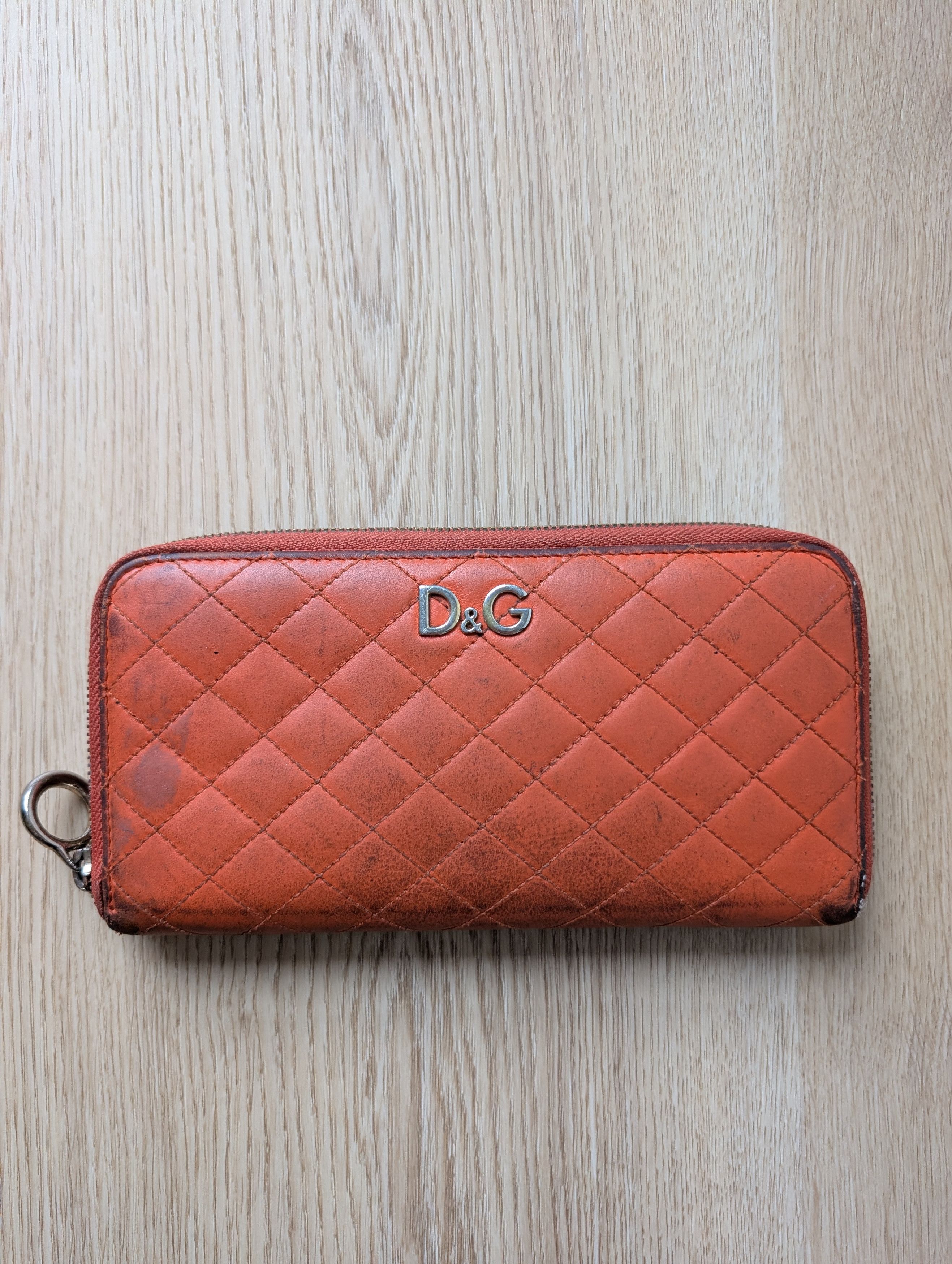 Dolce & Gabbana Dolce Gabbana Orange Leather Clutch Purse Wallet Used (8x4") Size ONE SIZE - 1 Thumbnail