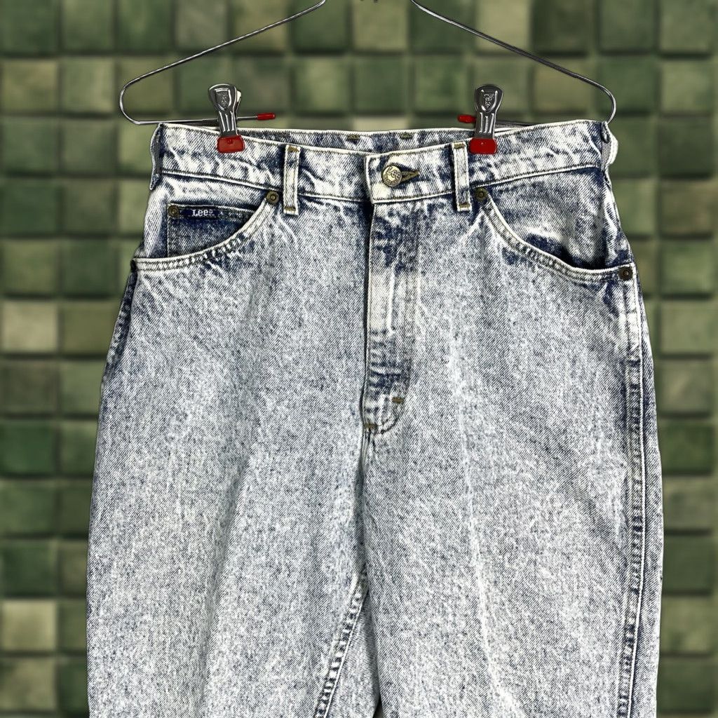 Lee VINTAGE Lee Jeans Womens 10P Petite 27x27 Acid Wash Tapered USA Blue 80s 90s Mens Size 32" / US 10 / IT 46 - 1 Thumbnail