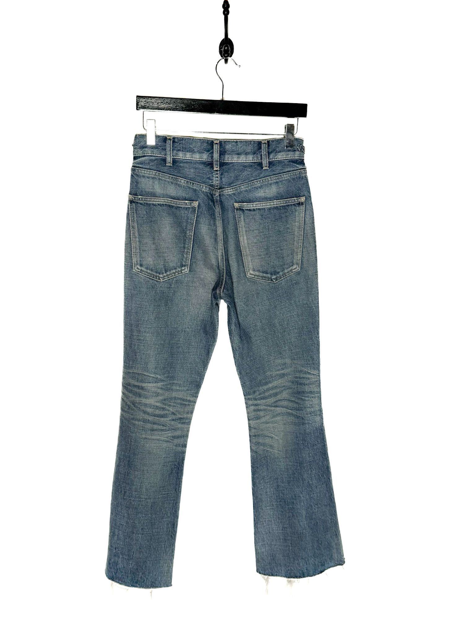 Celine Celine Triomphe Signature Cut Off Washed Blue Flare Jeans Size 28" / US 6 / IT 42 - 10 Thumbnail