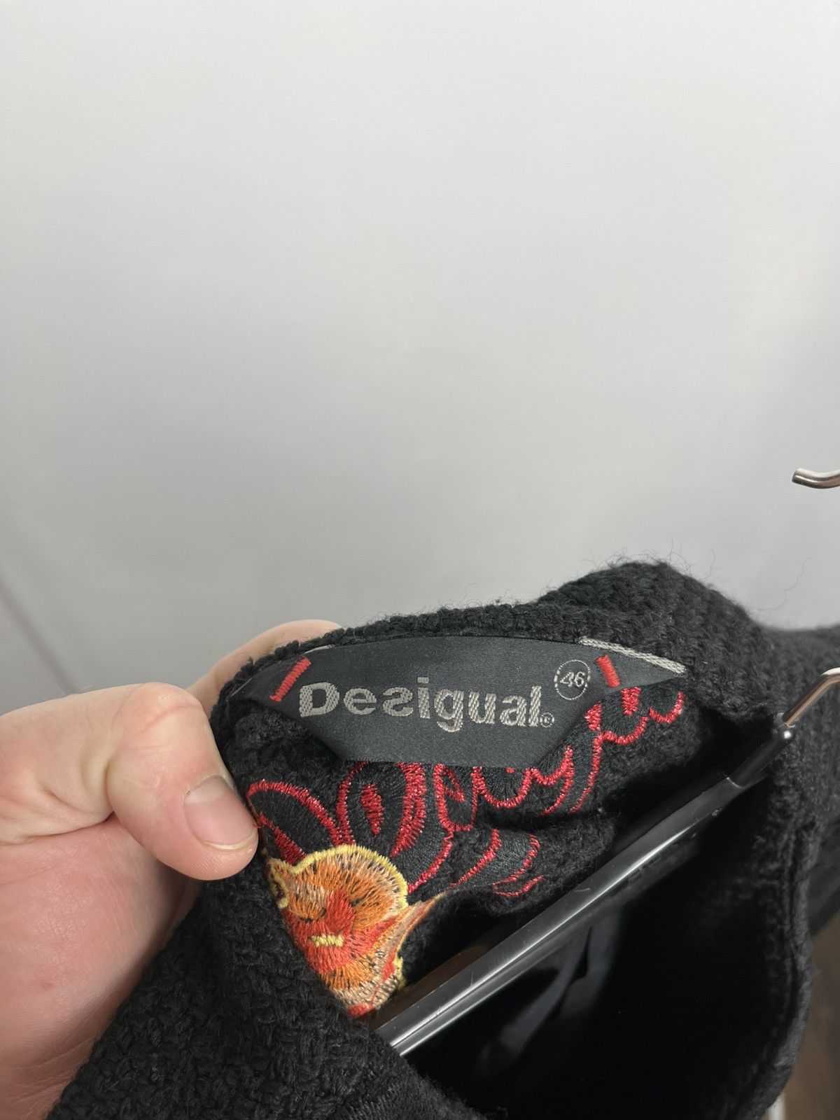 Desigual Desigual black textured long jacket with pockets size 46 Size XL / US 12-14 / IT 48-50 - 12 Thumbnail
