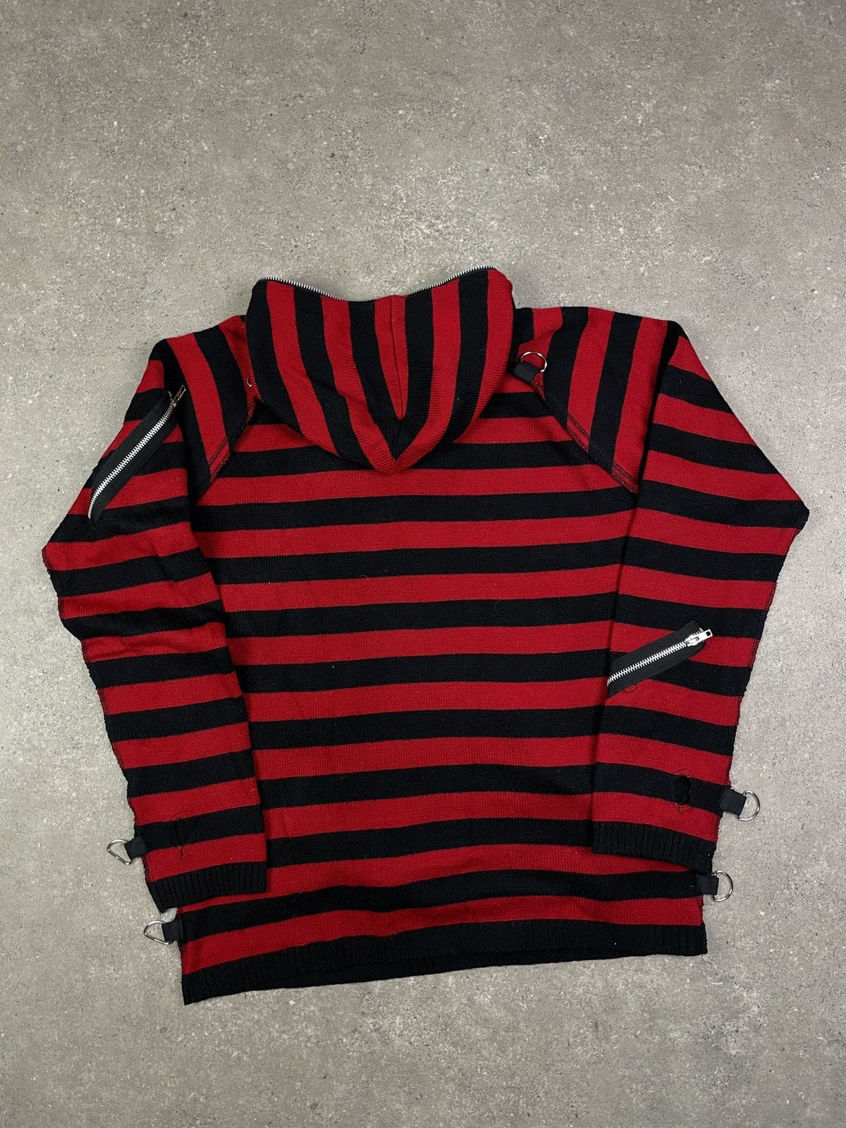 Japanese Brand × Vintage Vintage Goth Y2K Opium Striped Gringe Full Zip Sweater Size US L / EU 52-54 / 3 - 2 Thumbnail