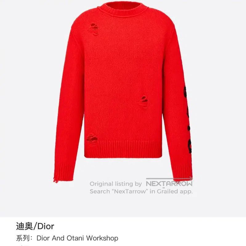 Other Dior Red Wool Blend Embroidered Sweater . Size US L / EU 52-54 / 3 - 8 Thumbnail