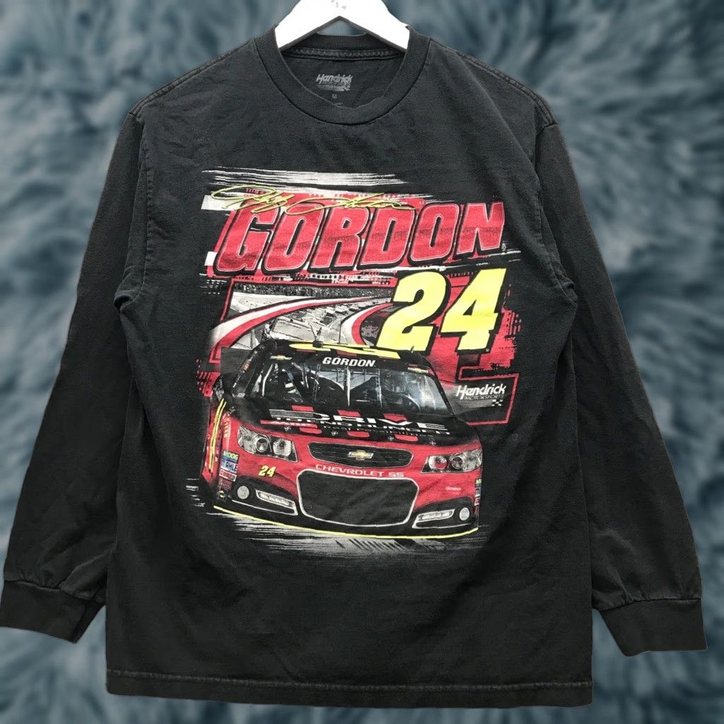 NASCAR Nascar Jeff Gordon #24 Hendrick Motorsports T-Shirt Mens Medium Long Sleeve Crew Neck Graphic Black Red Size US M / EU 48-50 / 2 - 1 Thumbnail