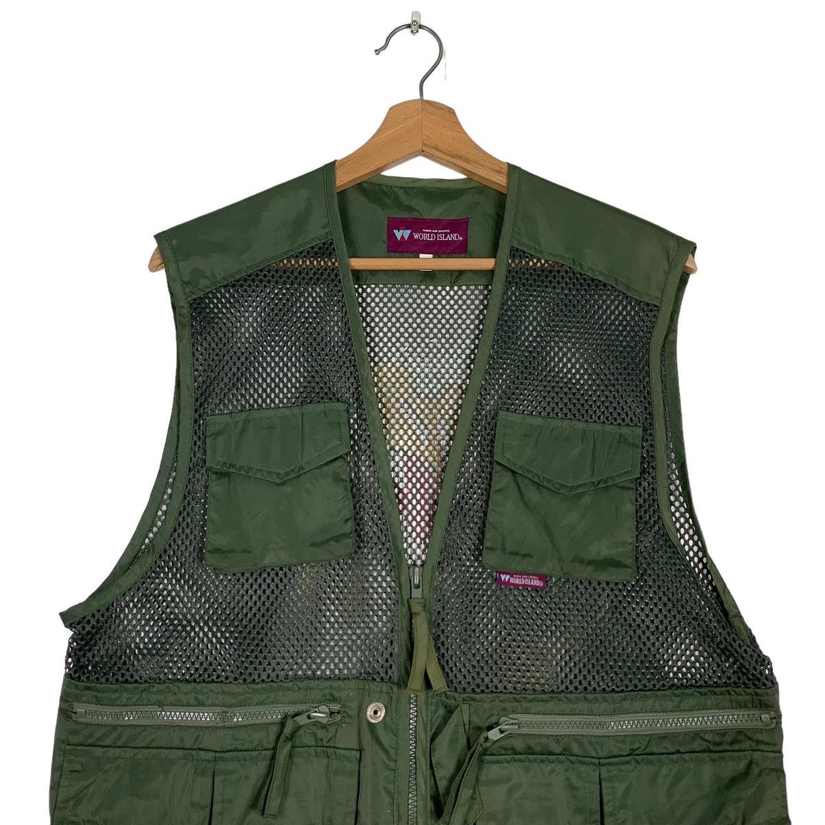 Vintage WORLD ISLAND Tiger Graphic on Back Utility Vest #0556-C26 Size US L / EU 52-54 / 3 - 4 Thumbnail