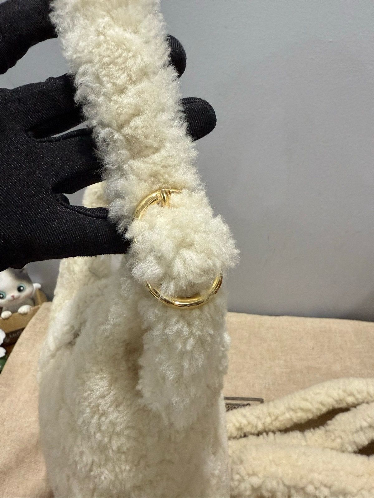 Gucci Small Shearling Jackie 1961 Hobo White Size ONE SIZE - 11 Thumbnail