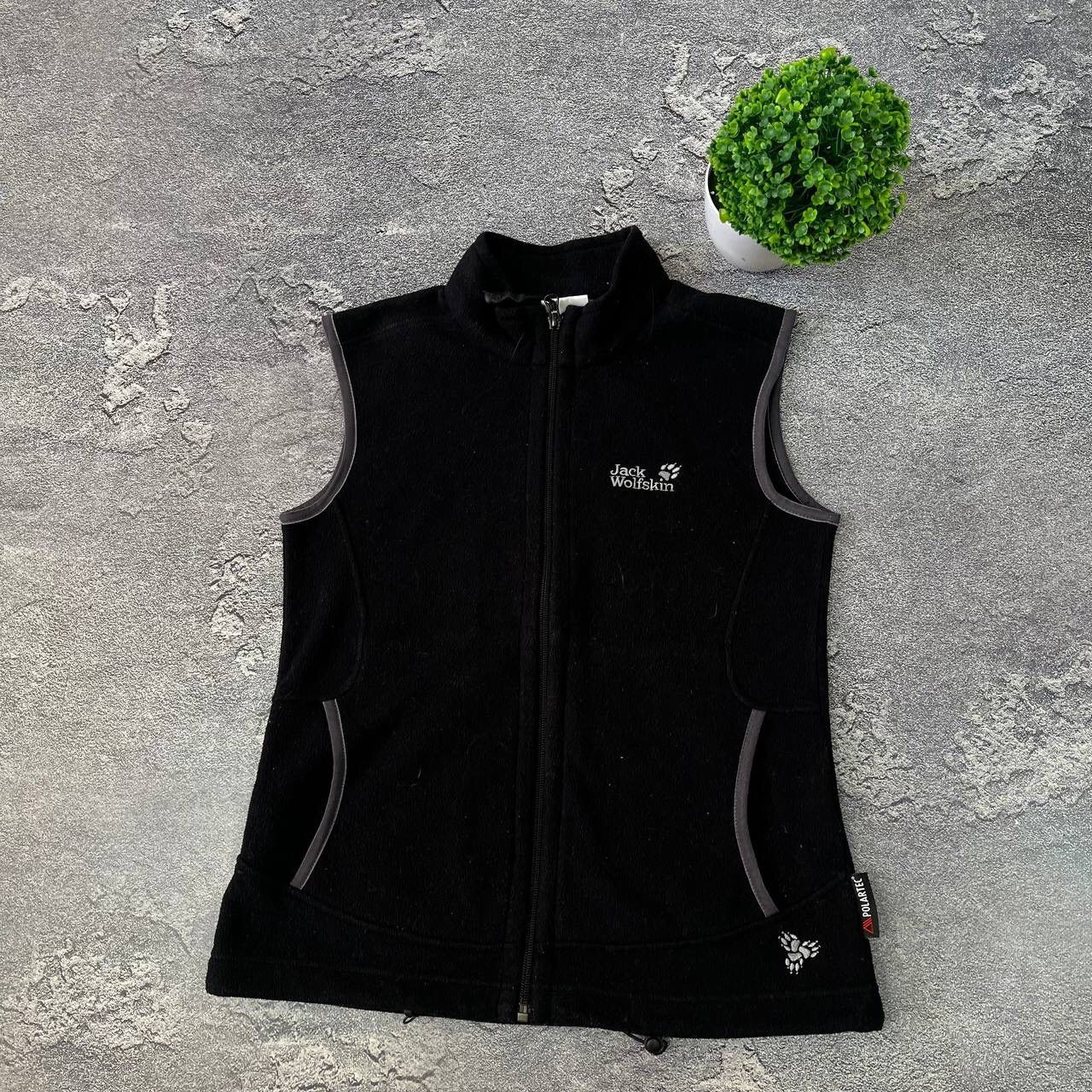 Vintage Womens Jack Wolfskin Fleece outdoor vest black polartec Size S / US 4 / IT 40 - 12 Thumbnail