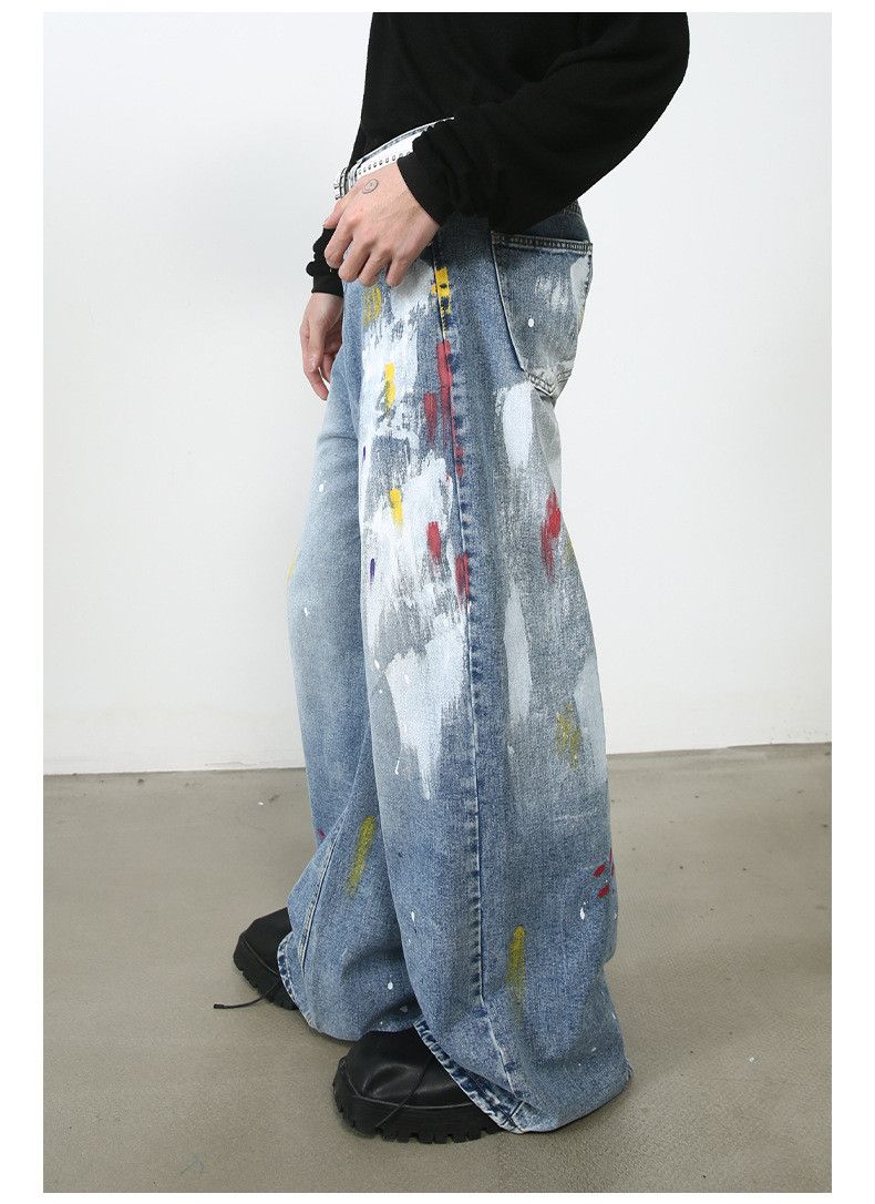 Japanese Brand American graffiti straight loose hip-hop jeans men y2k Size US 32 / EU 48 - 6 Thumbnail