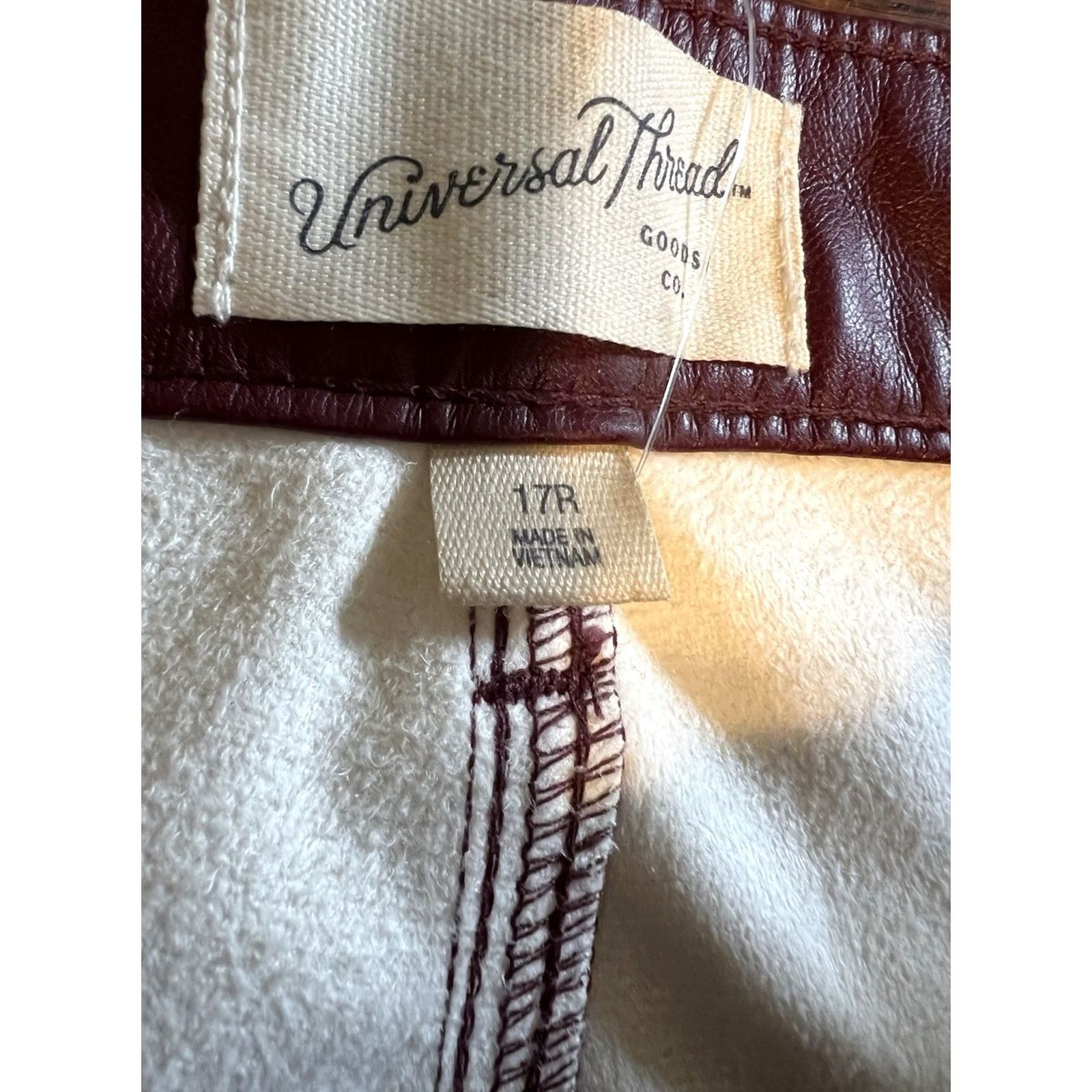 Vintage VINTAGE Universal Thread Womens Mid Rise 90s Faux Leather Pants Magenta 16R NWT Women's Pants Size 38" / US 16 / IT 52 - 4 Thumbnail