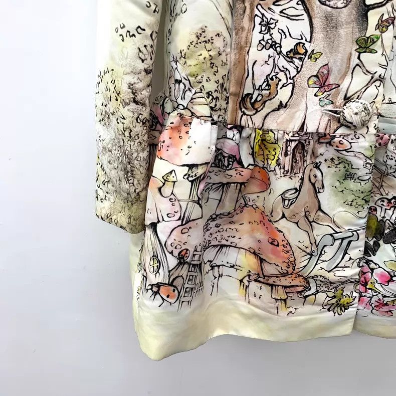 Valentino Valentino Multi-color painting, oil painting, lapel skirt Size M / US 6-8 / IT 42-44 - 4 Thumbnail