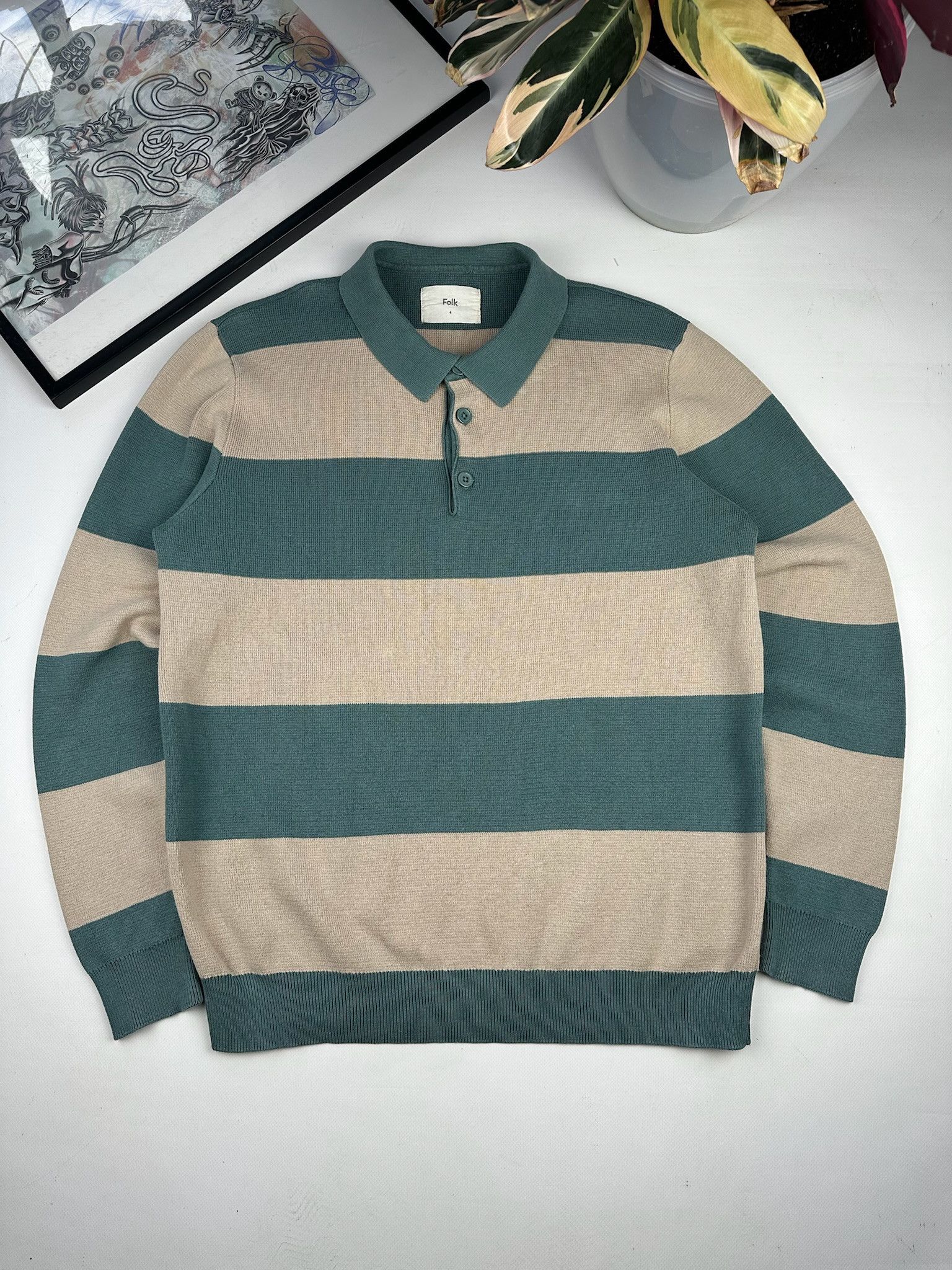 Folk $140 RRP New Folk Dk Teal Stone 3 BOTT. sweater size L Size US L / EU 52-54 / 3 - 1 Thumbnail