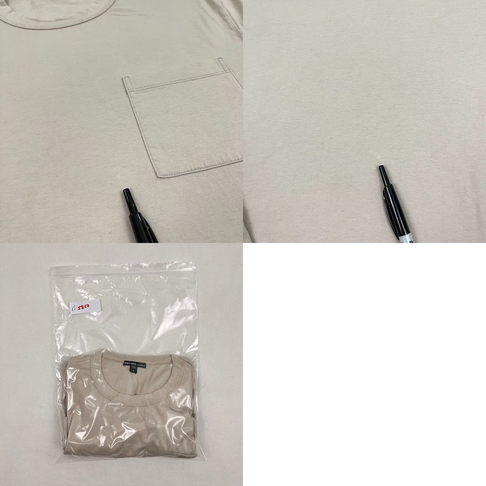 James Perse James Perse Men XL Beige Long Sleeve Pocket Cotton Crew Casual Made in Japan T-Shirt Regular Fit Wood Logo Dec 2020s Vintage No Size US XL / EU 56 / 4 - 8 Thumbnail