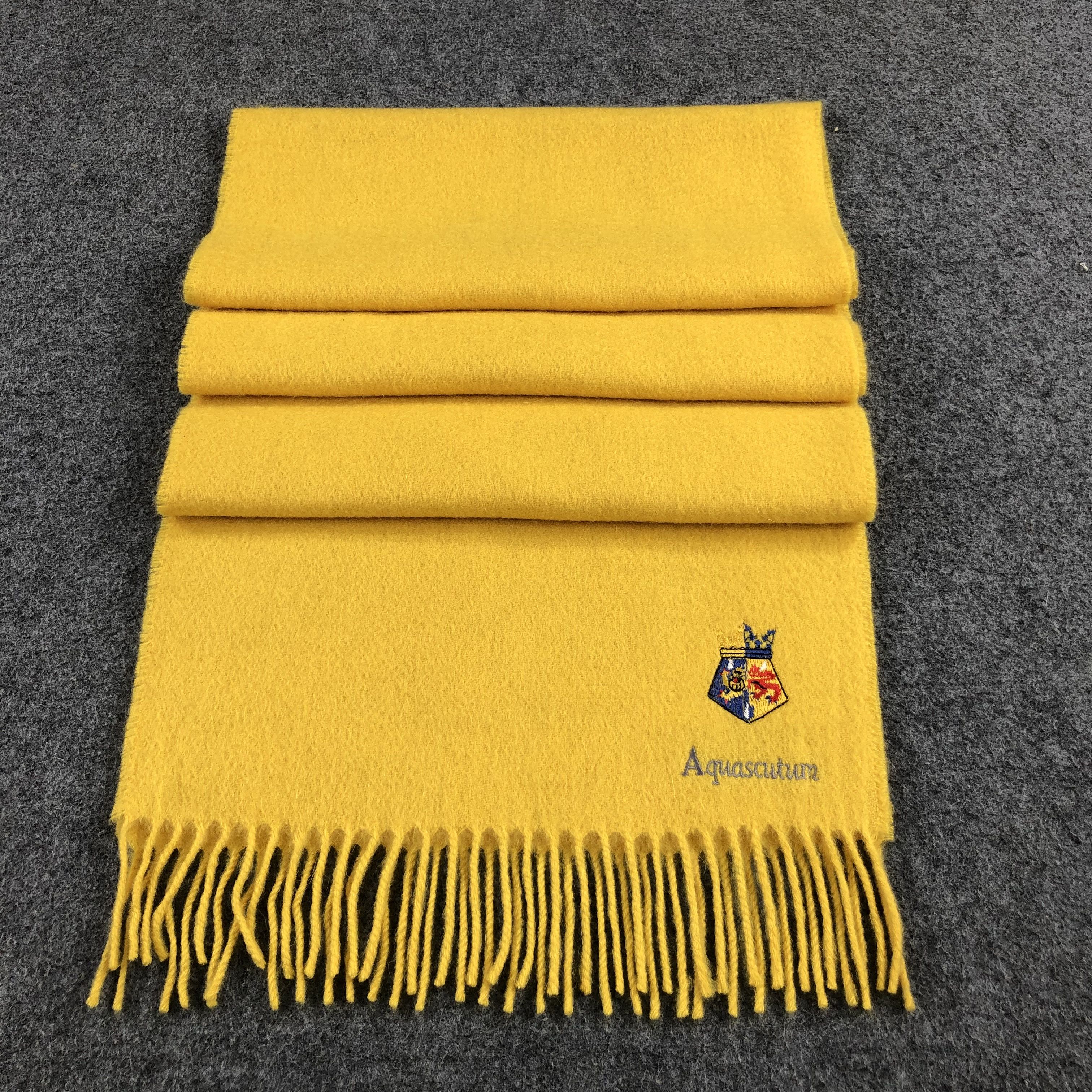 Aquascutum Aquascutum Yellow Cashmere Scarf Muffler V823 Size ONE SIZE - 2 Thumbnail