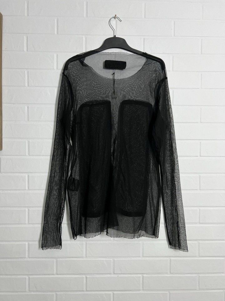 Rundholz RUNDHOLZ DIP Women's Top Blouse Mesh Black Cotton Size L Size L / US 10 / IT 46 - 10 Thumbnail