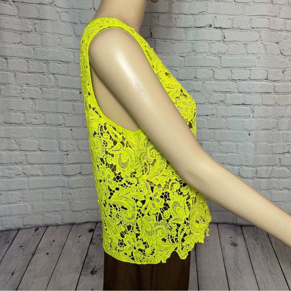 Other Karen Kane Yellow Green Cotton Sleeveless Crochet Top Size Size L / US 10 / IT 46 - 5 Thumbnail