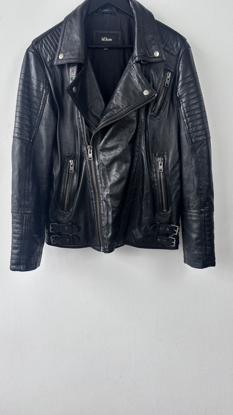 Other HELIUM Real Leather Biker Jacket Quilted Moto Biker Coat Size US L / EU 52-54 / 3 - 6 Thumbnail