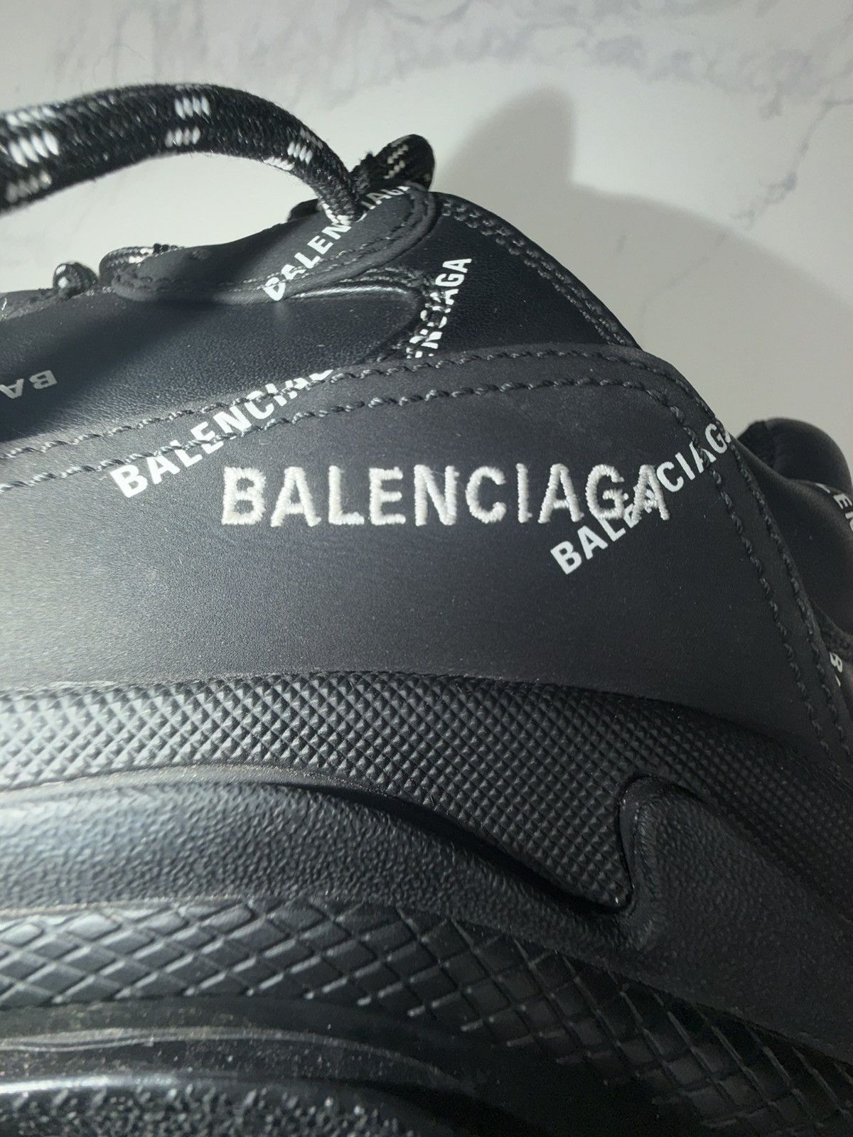 Balenciaga TRIPLE S ALL OVER LOGO BLACK Size US 8.5 / EU 41-42 - 5 Thumbnail