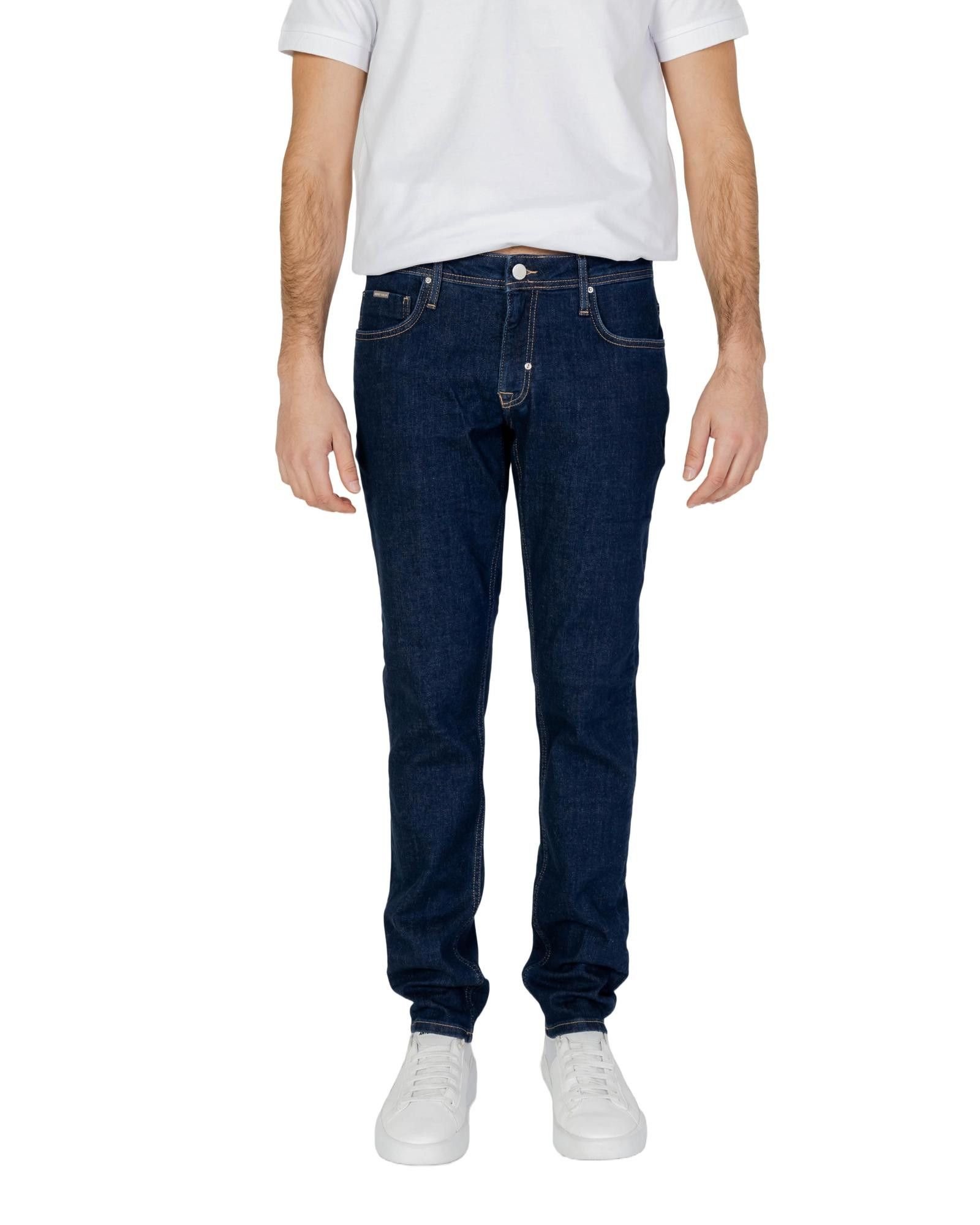 image of Antony Morato Plain Zip & Button Jeans in Blue, Men's (Size 34)