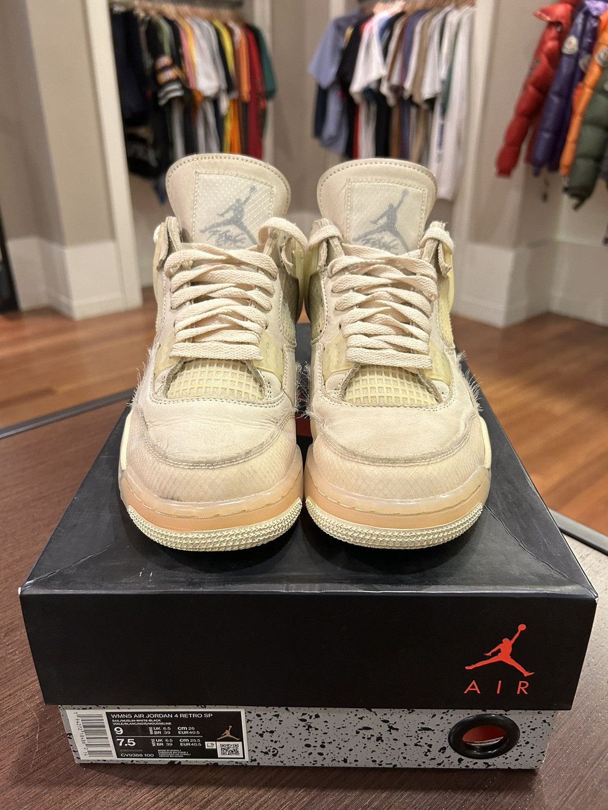 Jordan Brand × Off-White Jordan 4 Retro Off-White Sail (Women's) Size US 7.5 / EU 40-41 - 5 Thumbnail