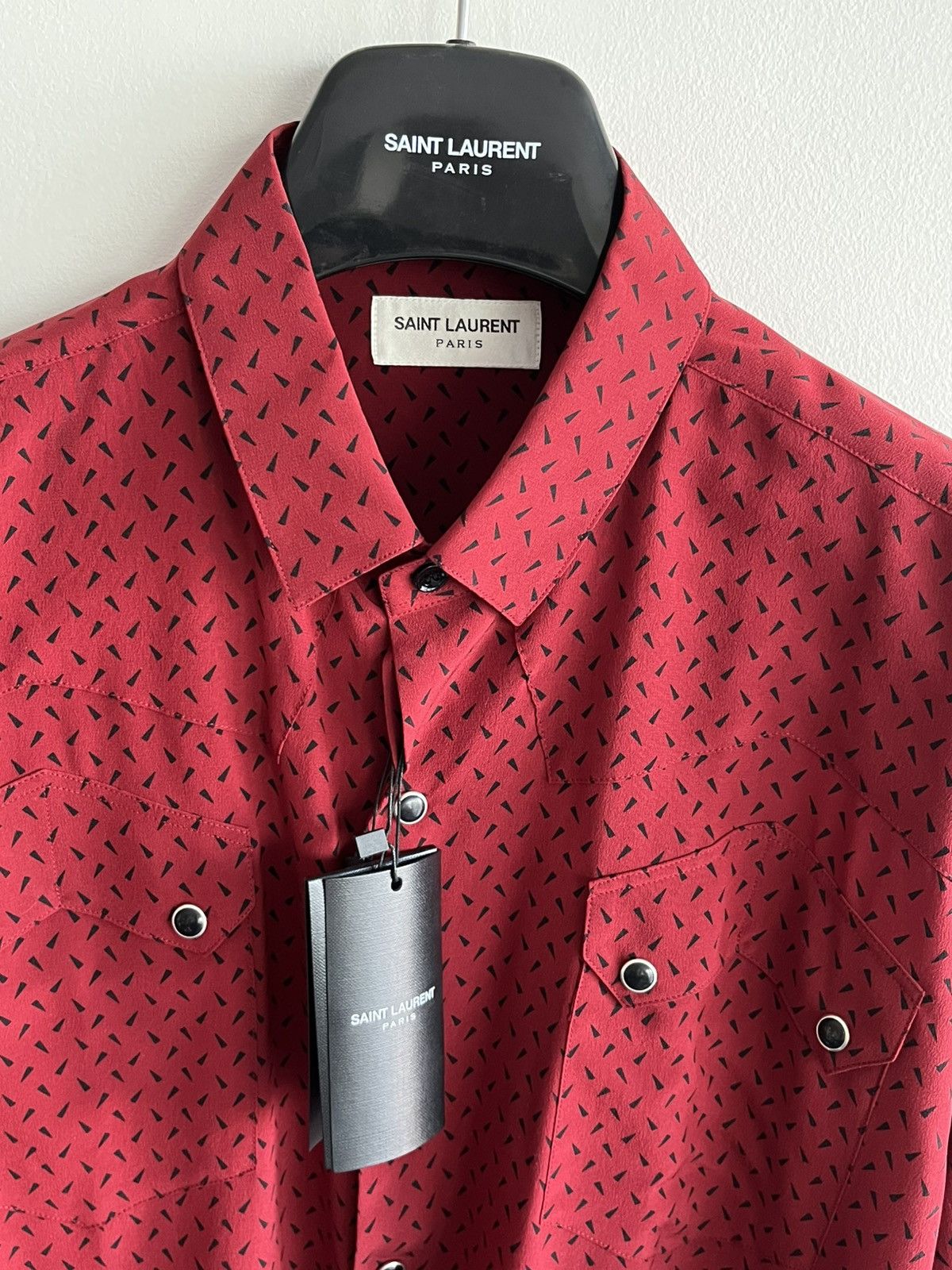 Hedi Slimane × Saint Laurent Paris × Yves Saint Laurent Saint Laurent Runway $1,300 Pure Silk Chemise CDC Shirt Size US L / EU 52-54 / 3 - 3 Thumbnail