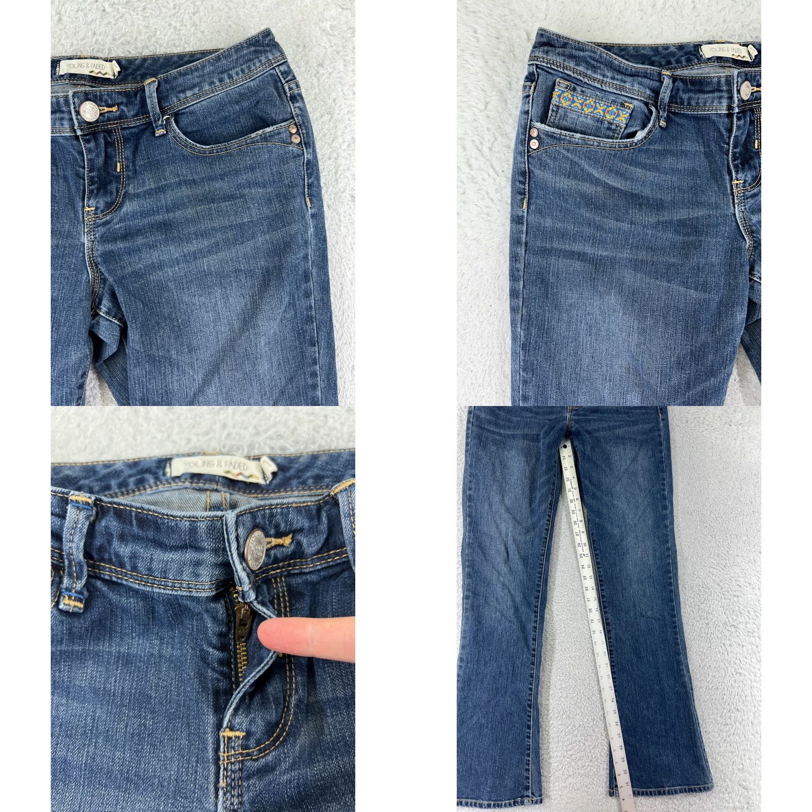 Vintage Young & Faded Jeans Womens 11 Blue Denim Bootcut Regular Size 32" / US 10 / IT 46 - 8 Thumbnail