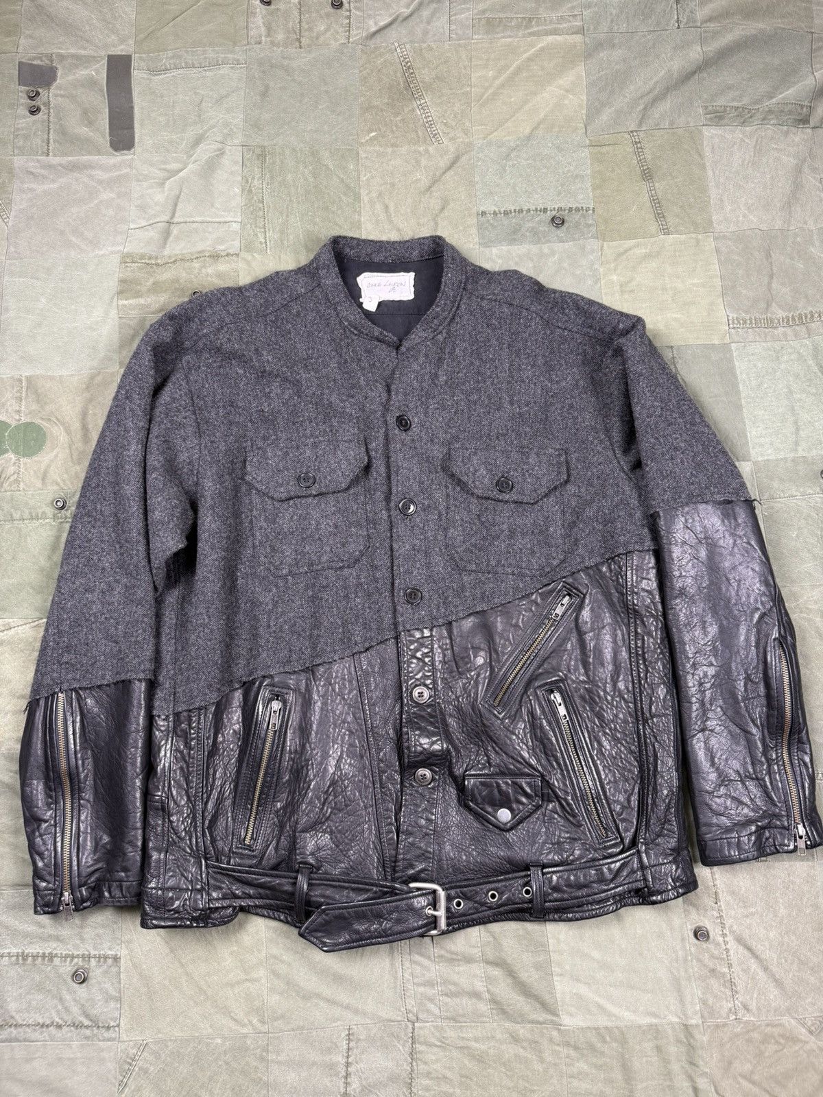 Greg Lauren 50/50 Leather Jacket / Wool Coat Size US L / EU 52-54 / 3 - 1 Thumbnail