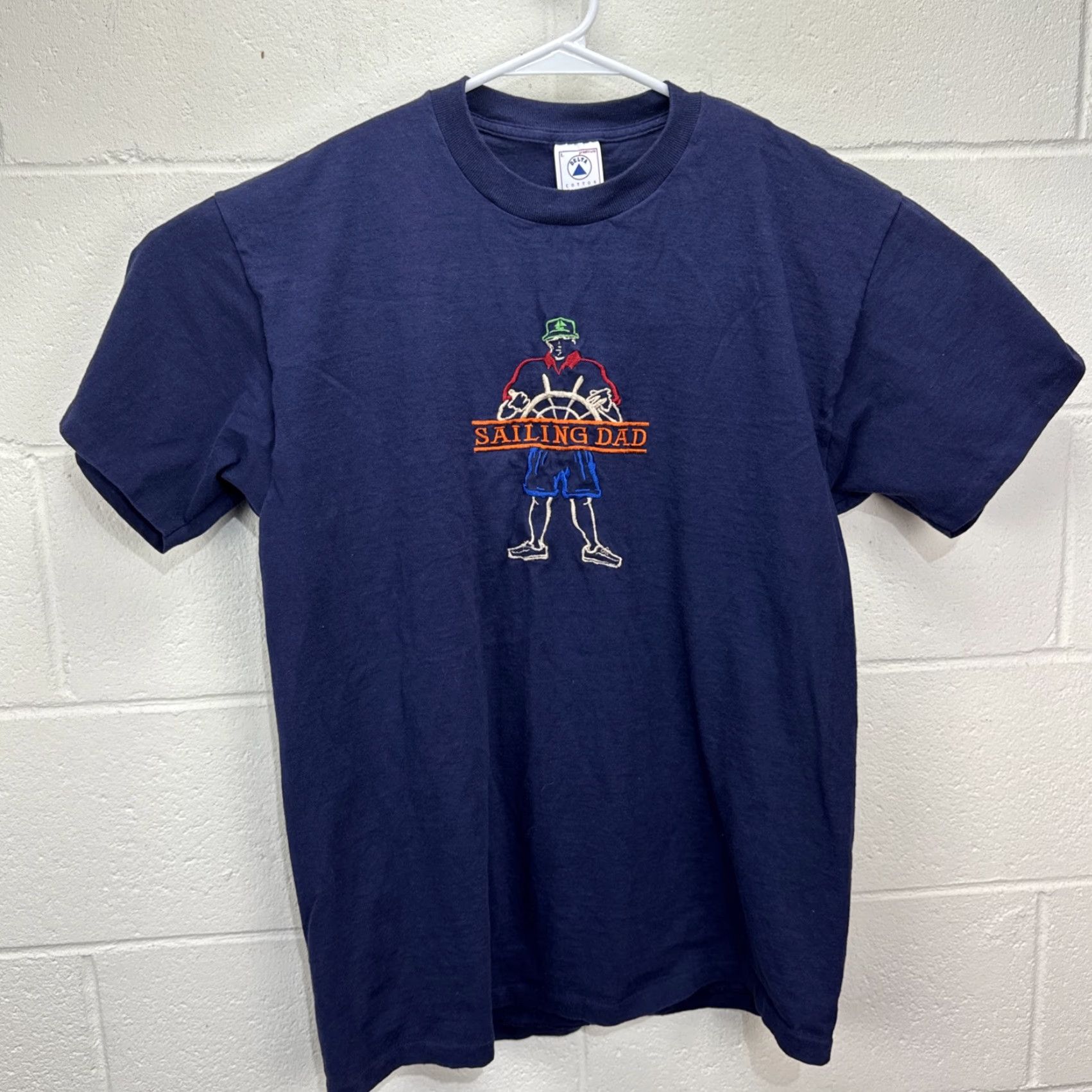 Delta VINTAGE 90s Delta Murina Sailing T Shirt Adult Extra Large Blue Embroidered Mens Size US L / EU 52-54 / 3 - 2 Thumbnail